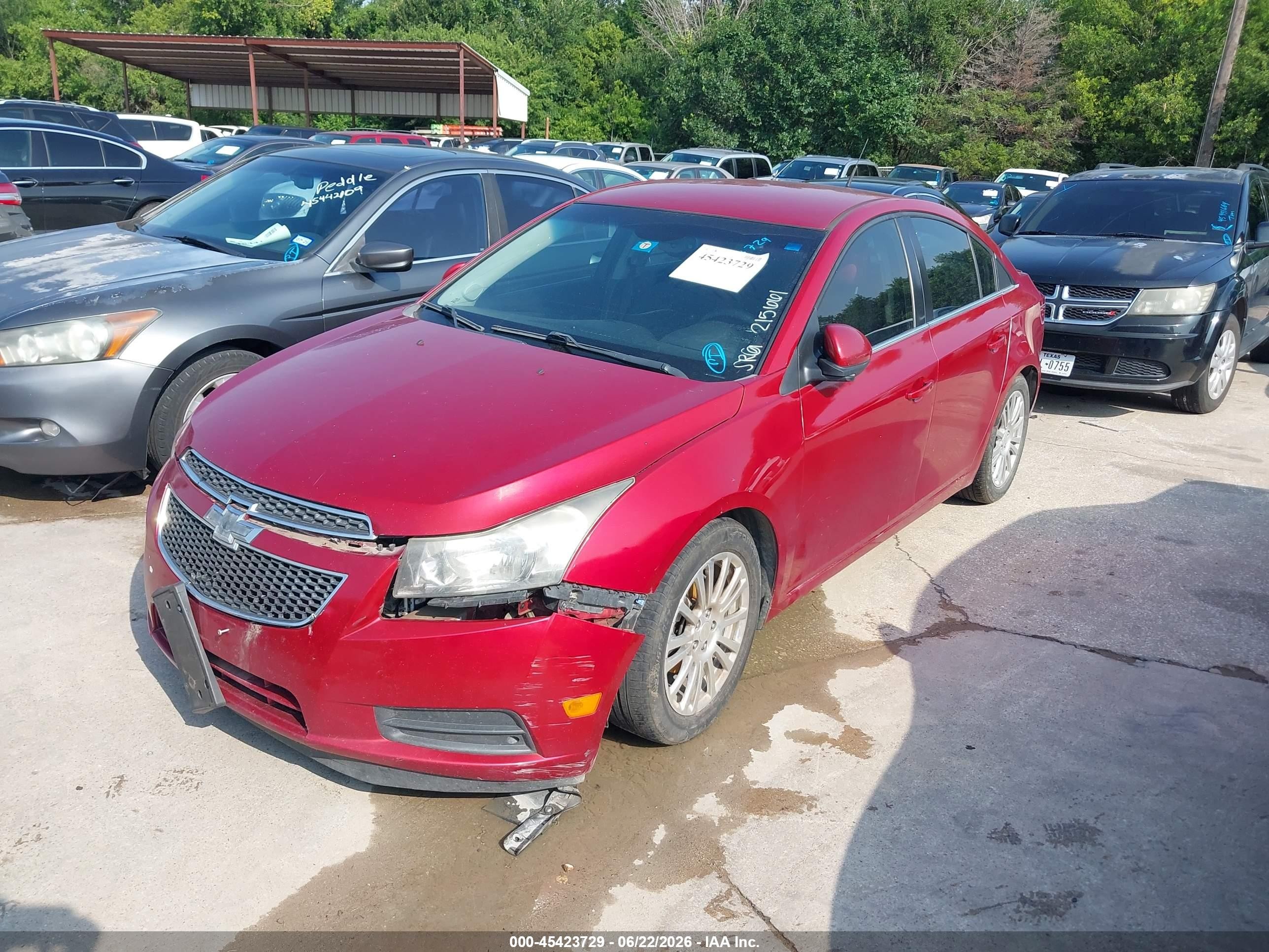 2014 Chevrolet Cruze Eco Auto Red vin: 1G1PH5SB7E7215661
