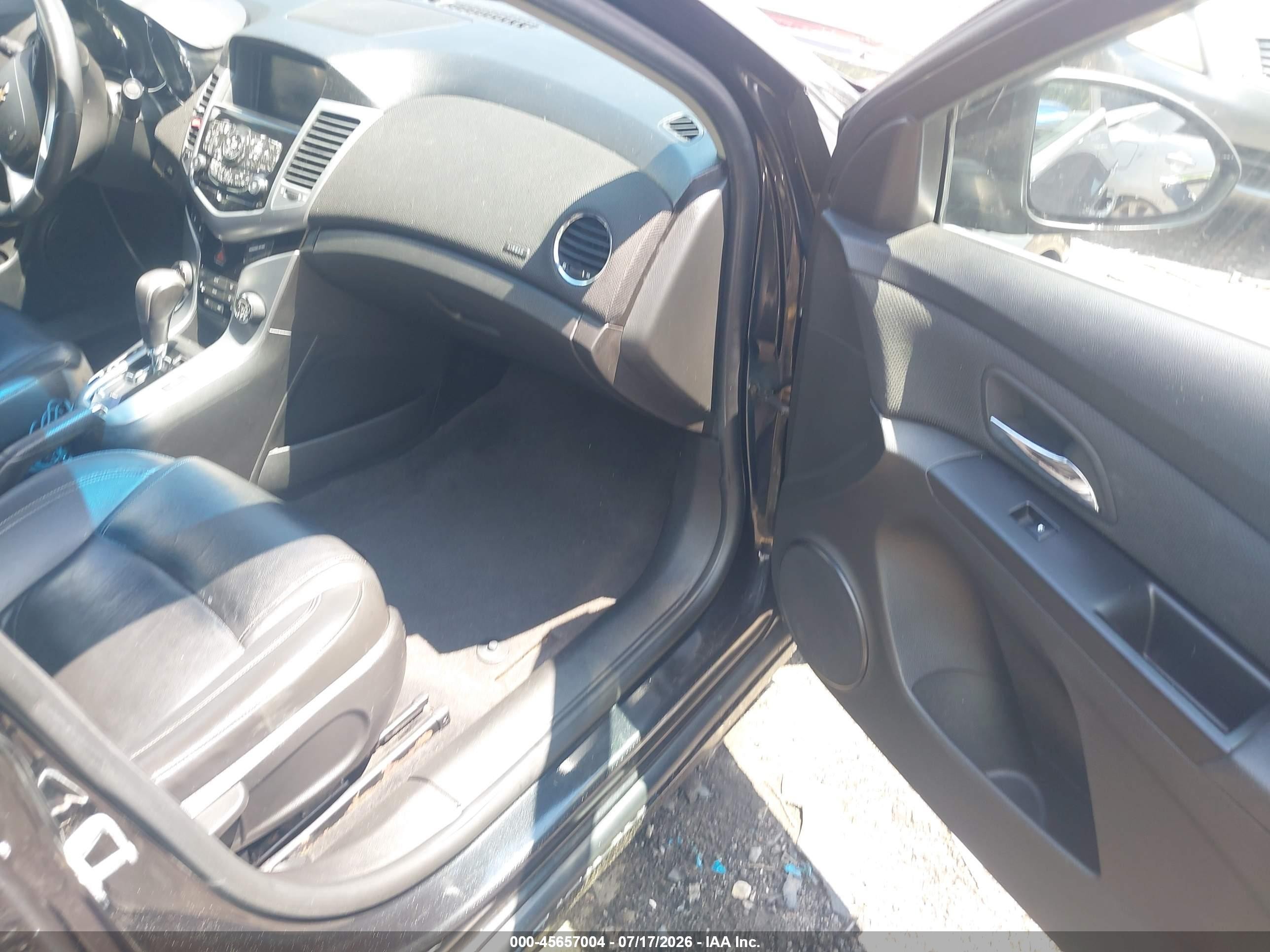 2012 Chevrolet Cruze Ltz Black vin: 1G1PH5SC0C7237801