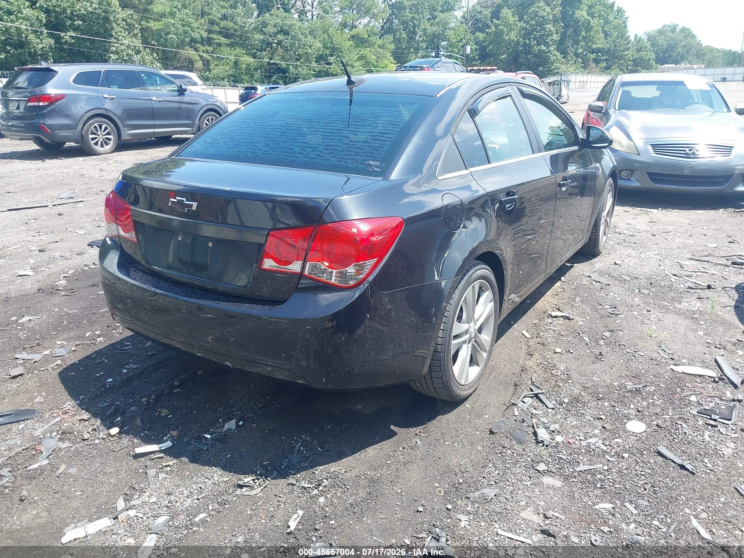 2012 Chevrolet Cruze Ltz Black vin: 1G1PH5SC0C7237801