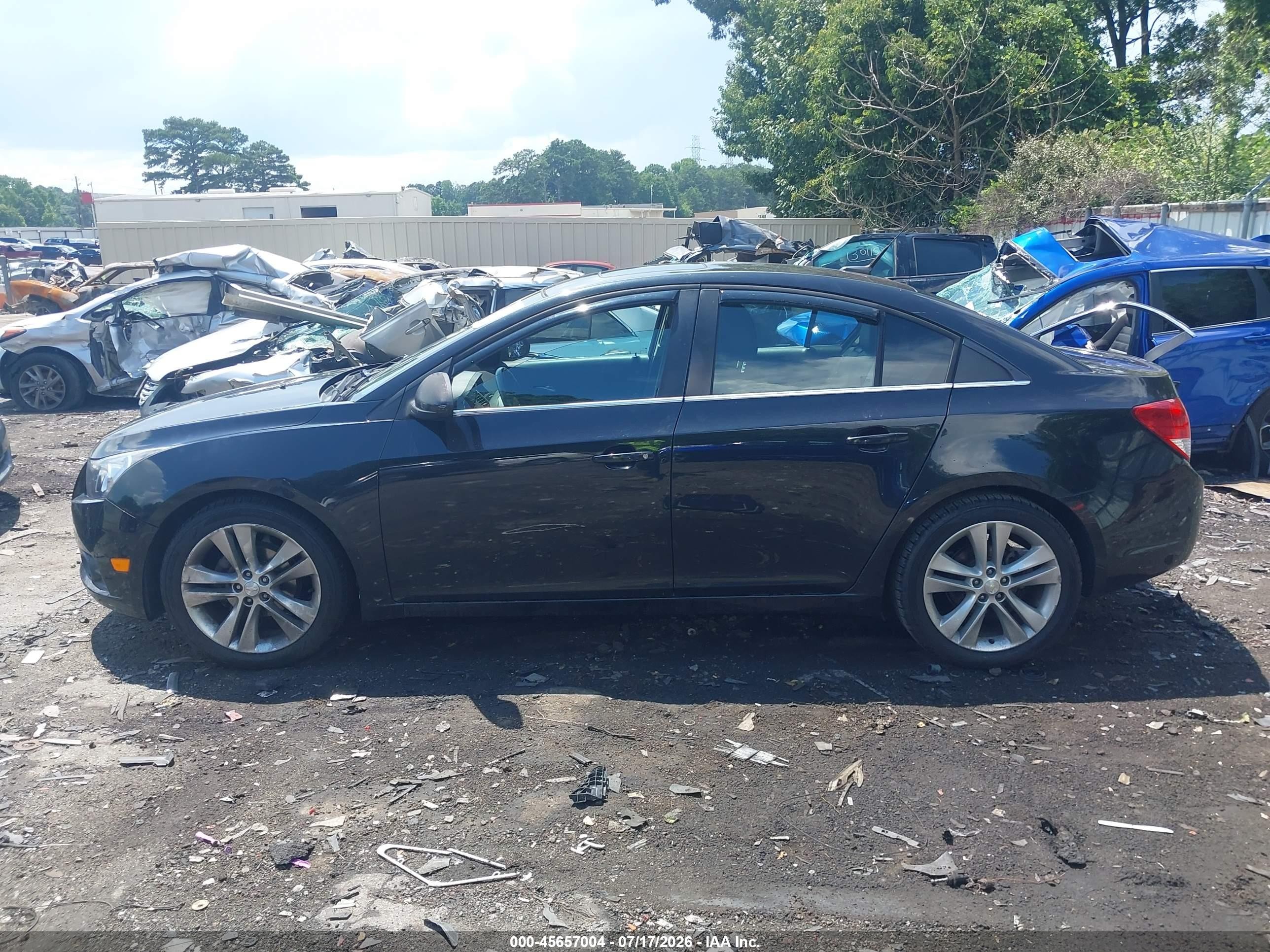 2012 Chevrolet Cruze Ltz Black vin: 1G1PH5SC0C7237801
