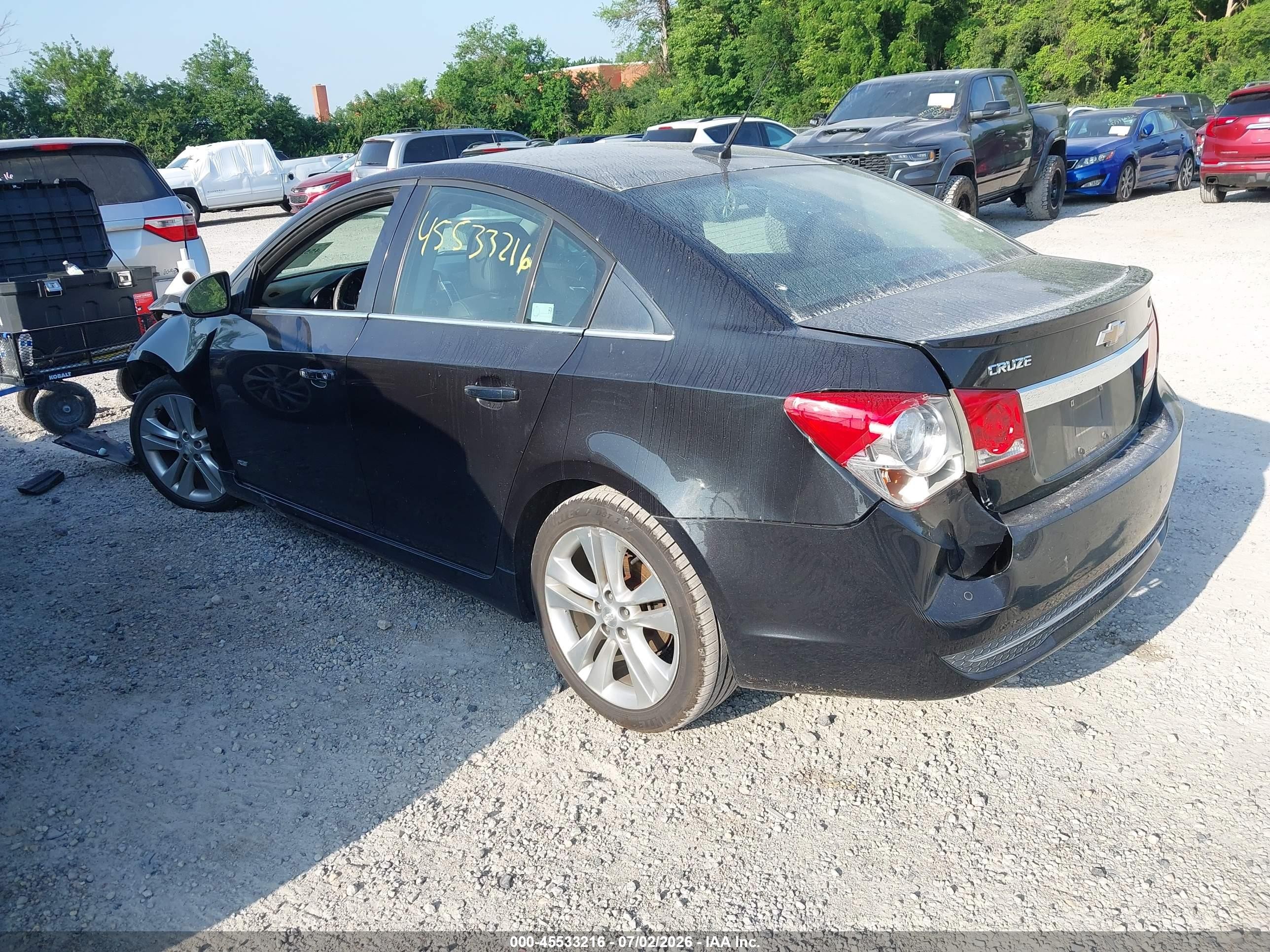 2012 Chevrolet Cruze Ltz Black vin: 1G1PH5SC1C7173607