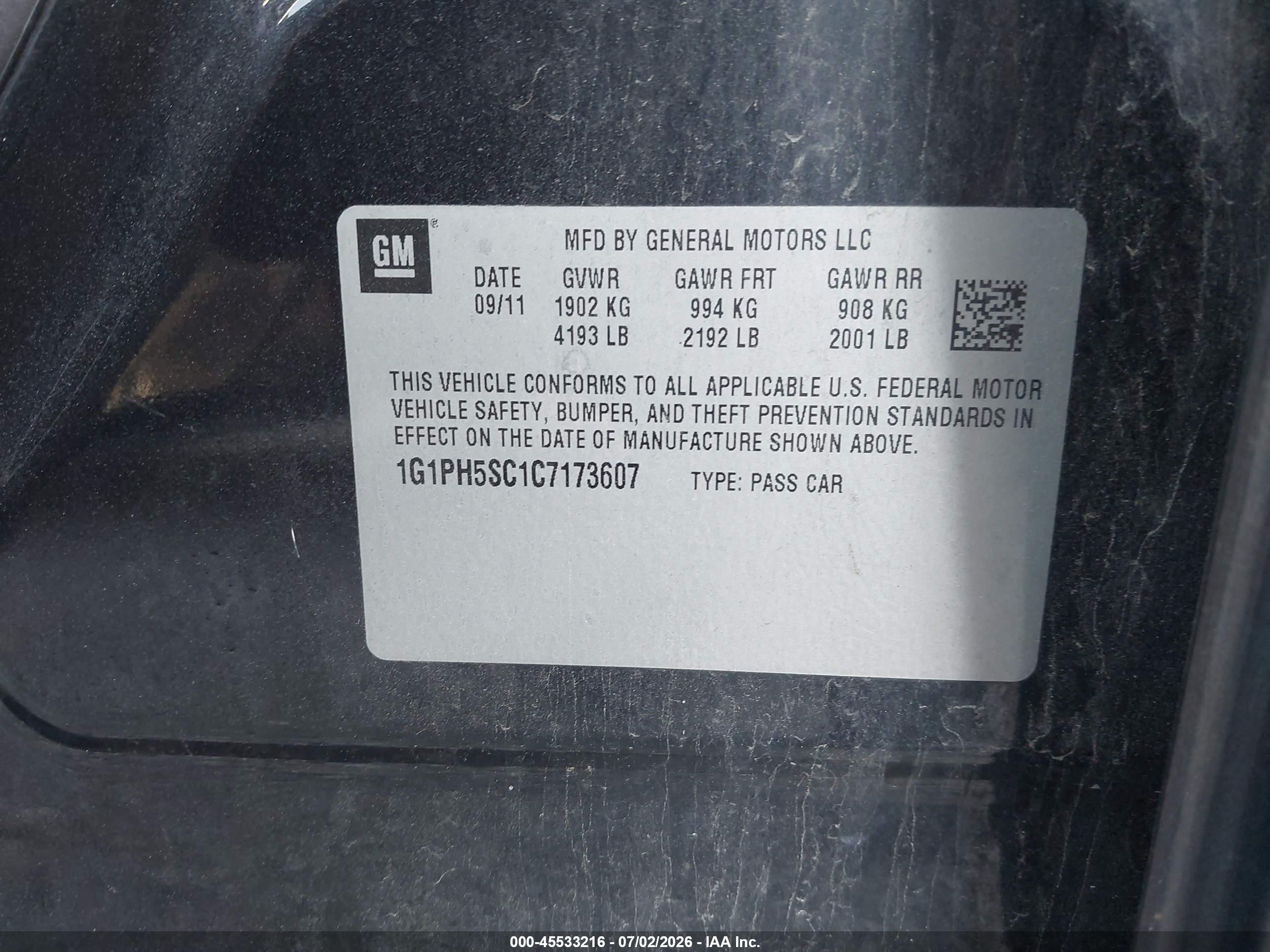 2012 Chevrolet Cruze Ltz Black vin: 1G1PH5SC1C7173607