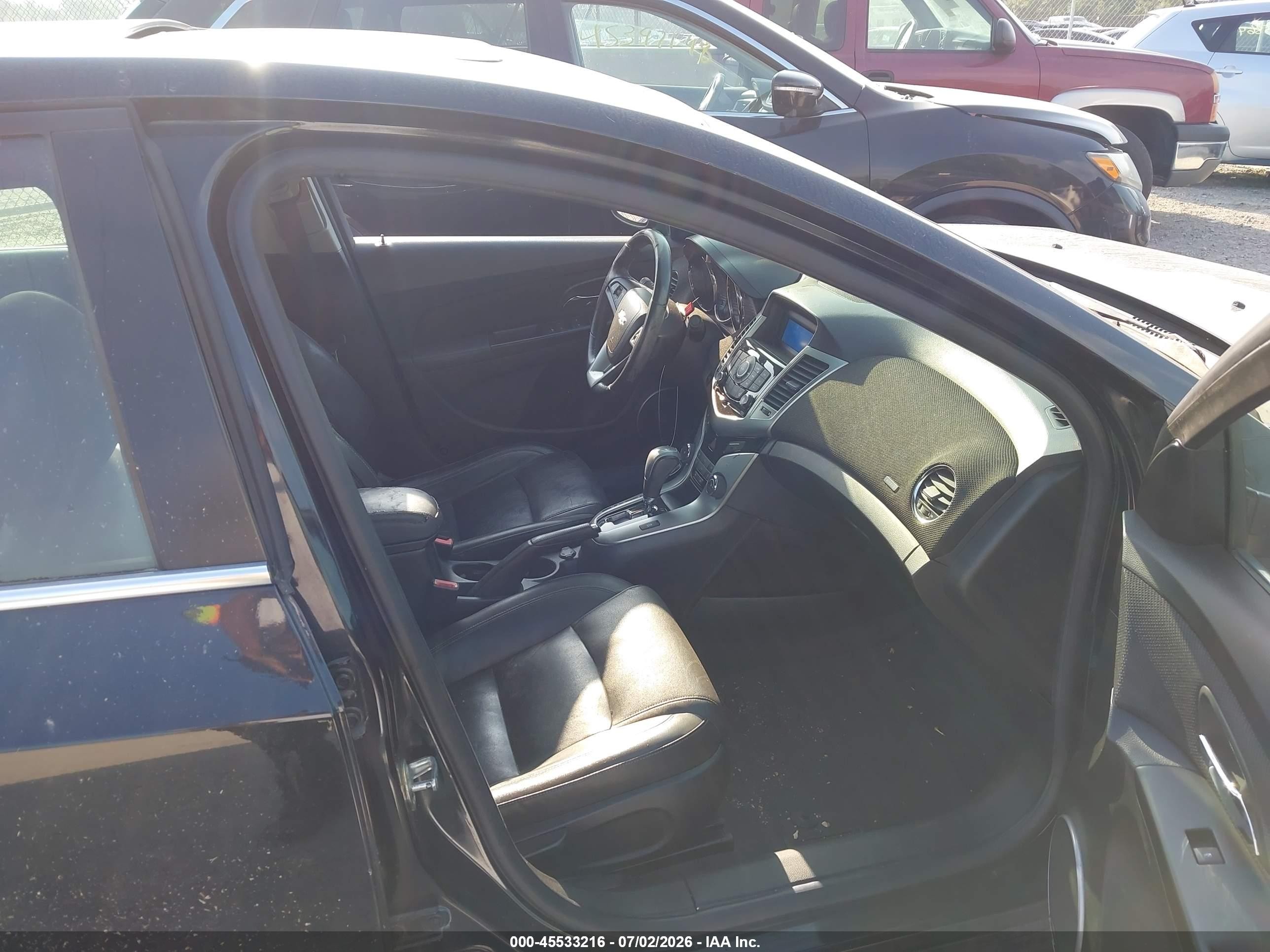 2012 Chevrolet Cruze Ltz Black vin: 1G1PH5SC1C7173607