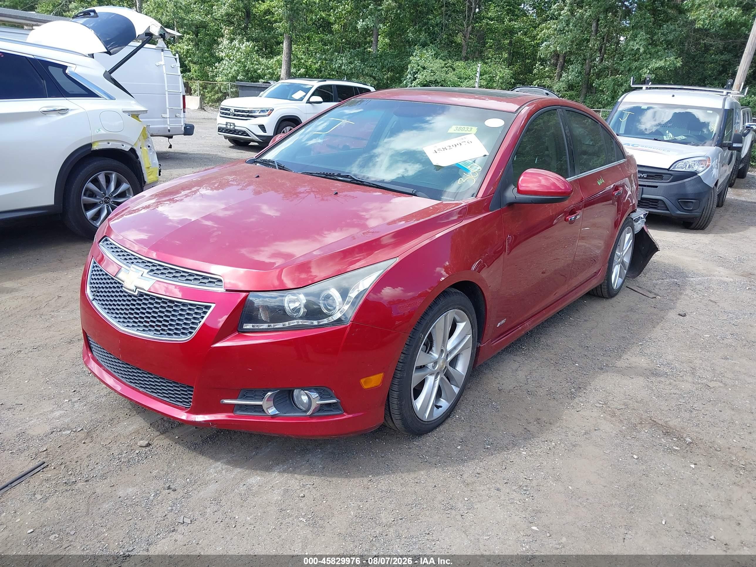 2012 Chevrolet Cruze Ltz Red vin: 1G1PH5SC2C7121483