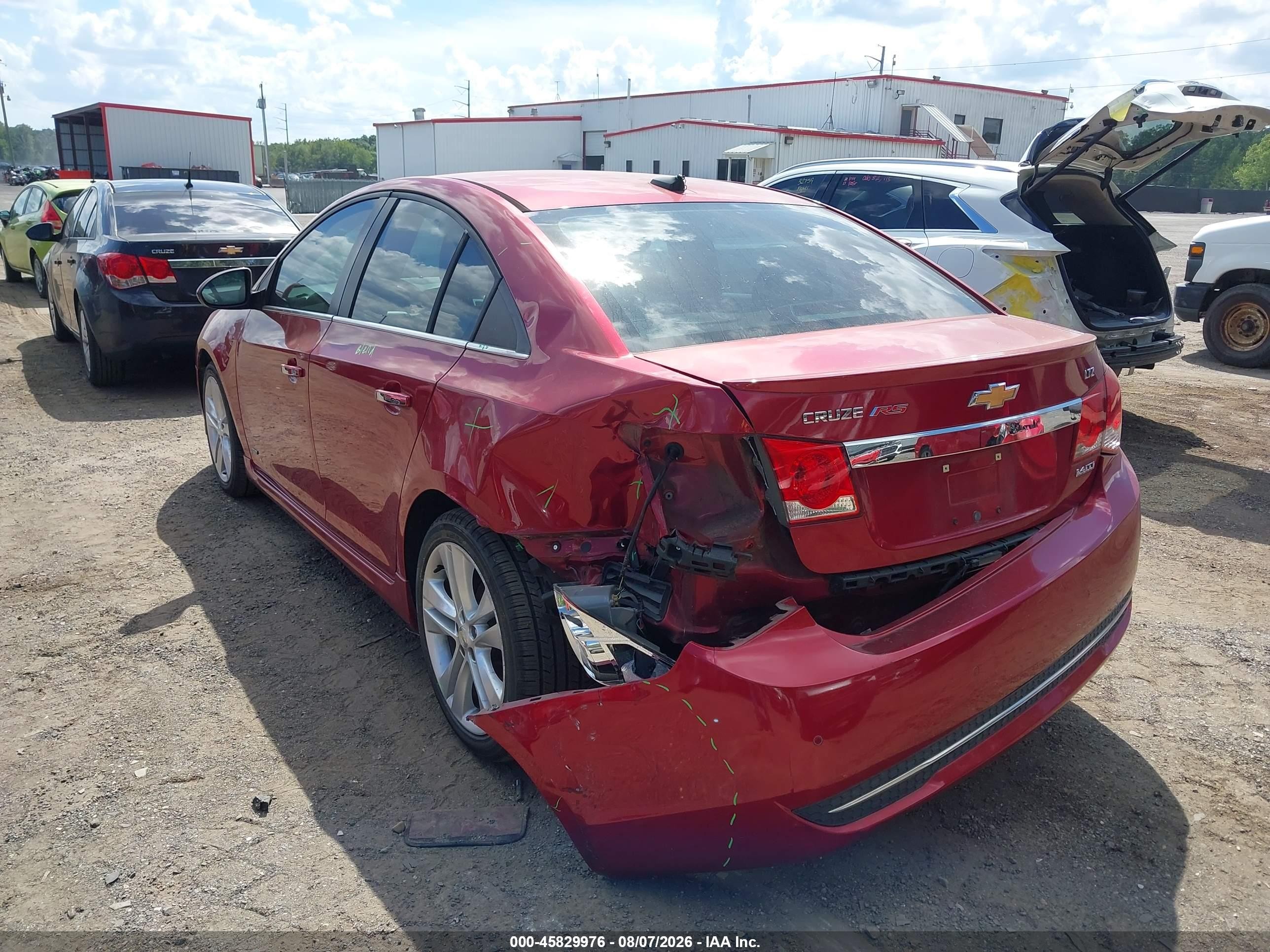 2012 Chevrolet Cruze Ltz Red vin: 1G1PH5SC2C7121483