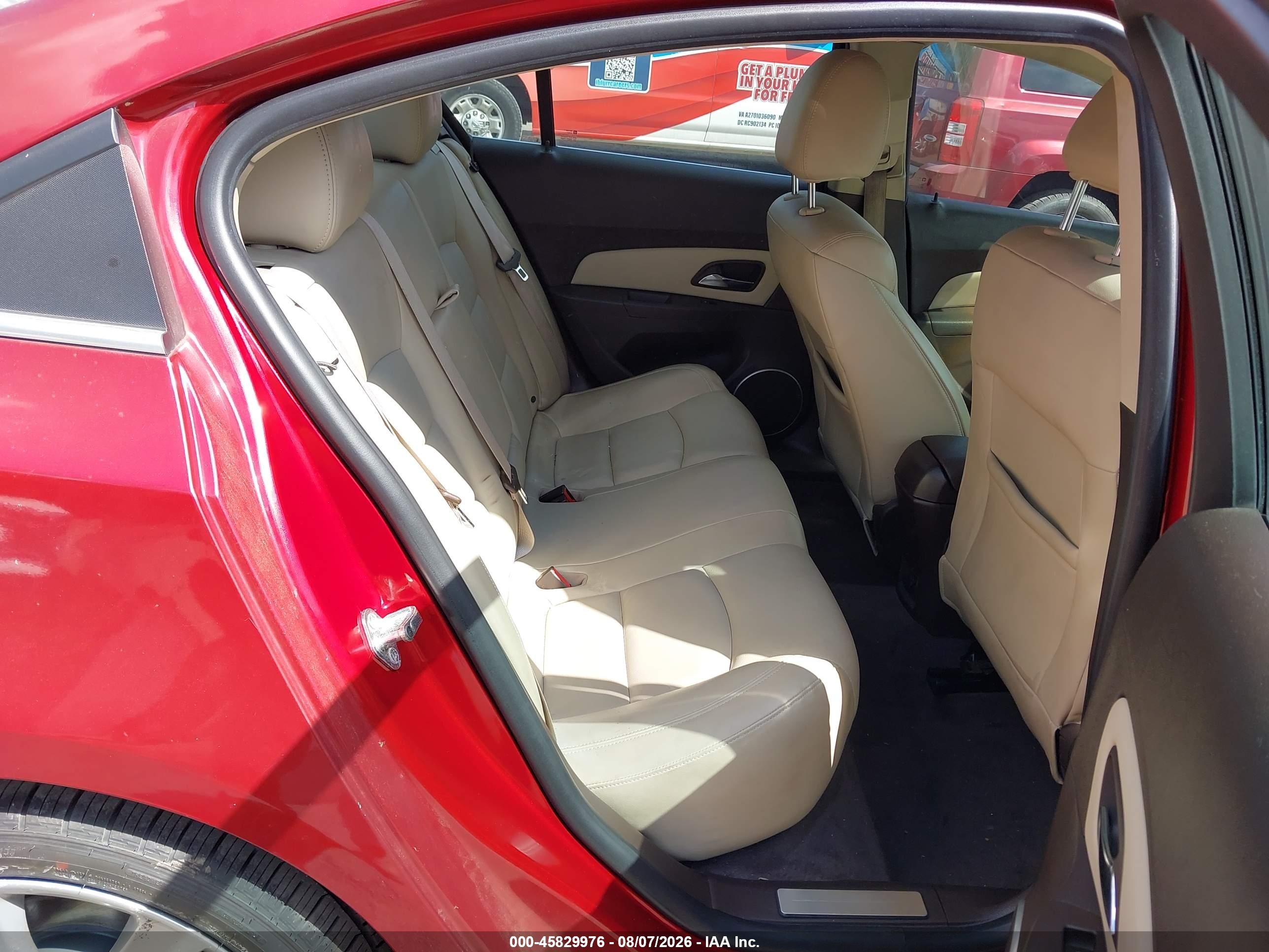 2012 Chevrolet Cruze Ltz Red vin: 1G1PH5SC2C7121483