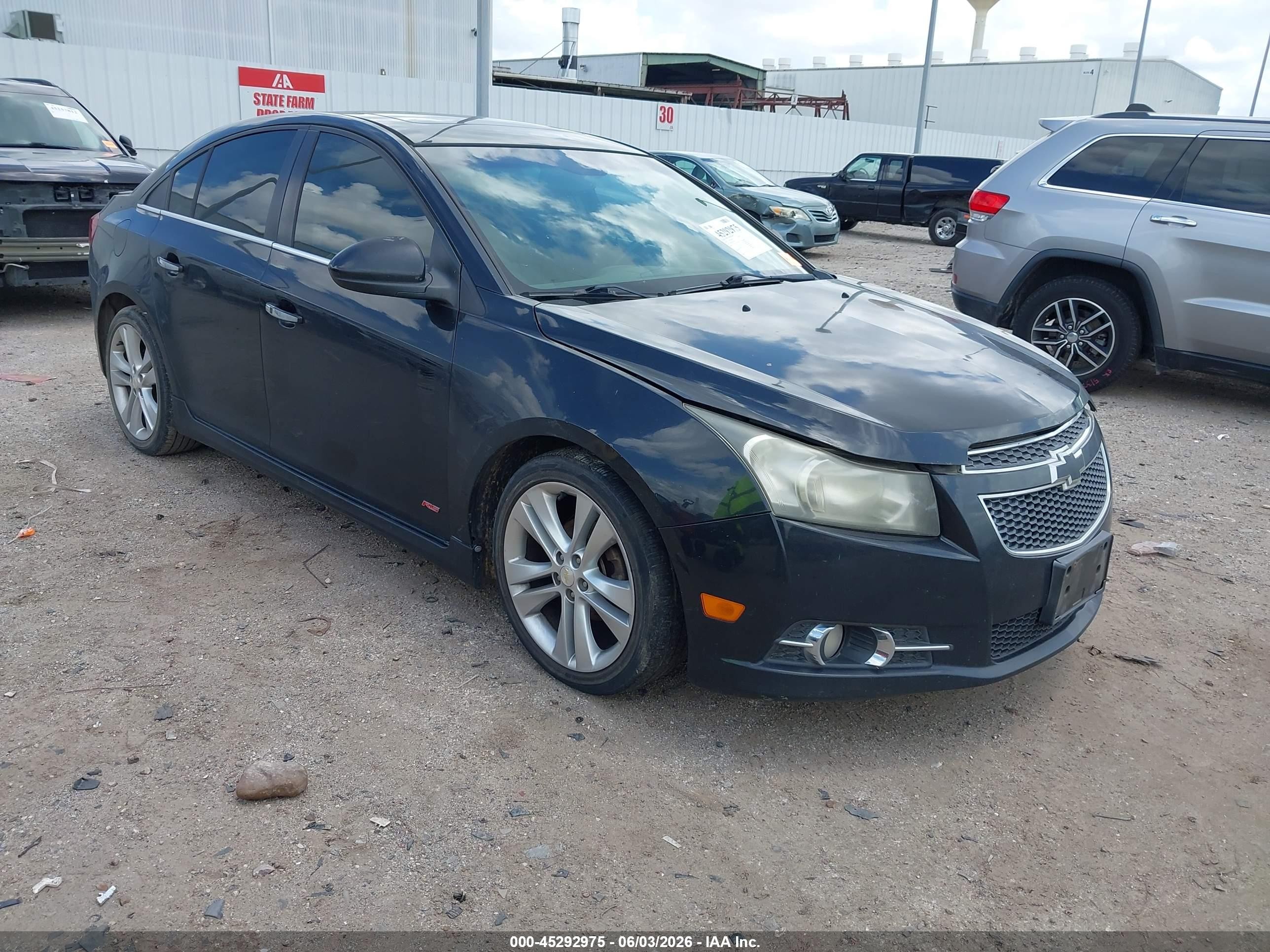2012 Chevrolet Cruze Ltz Black vin: 1G1PH5SC2C7137053