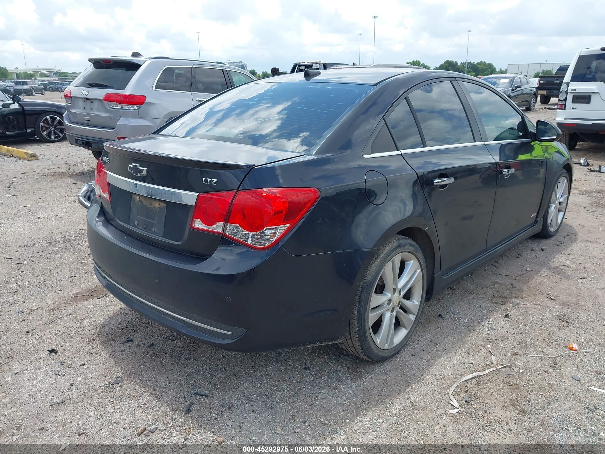 2012 Chevrolet Cruze Ltz Black vin: 1G1PH5SC2C7137053