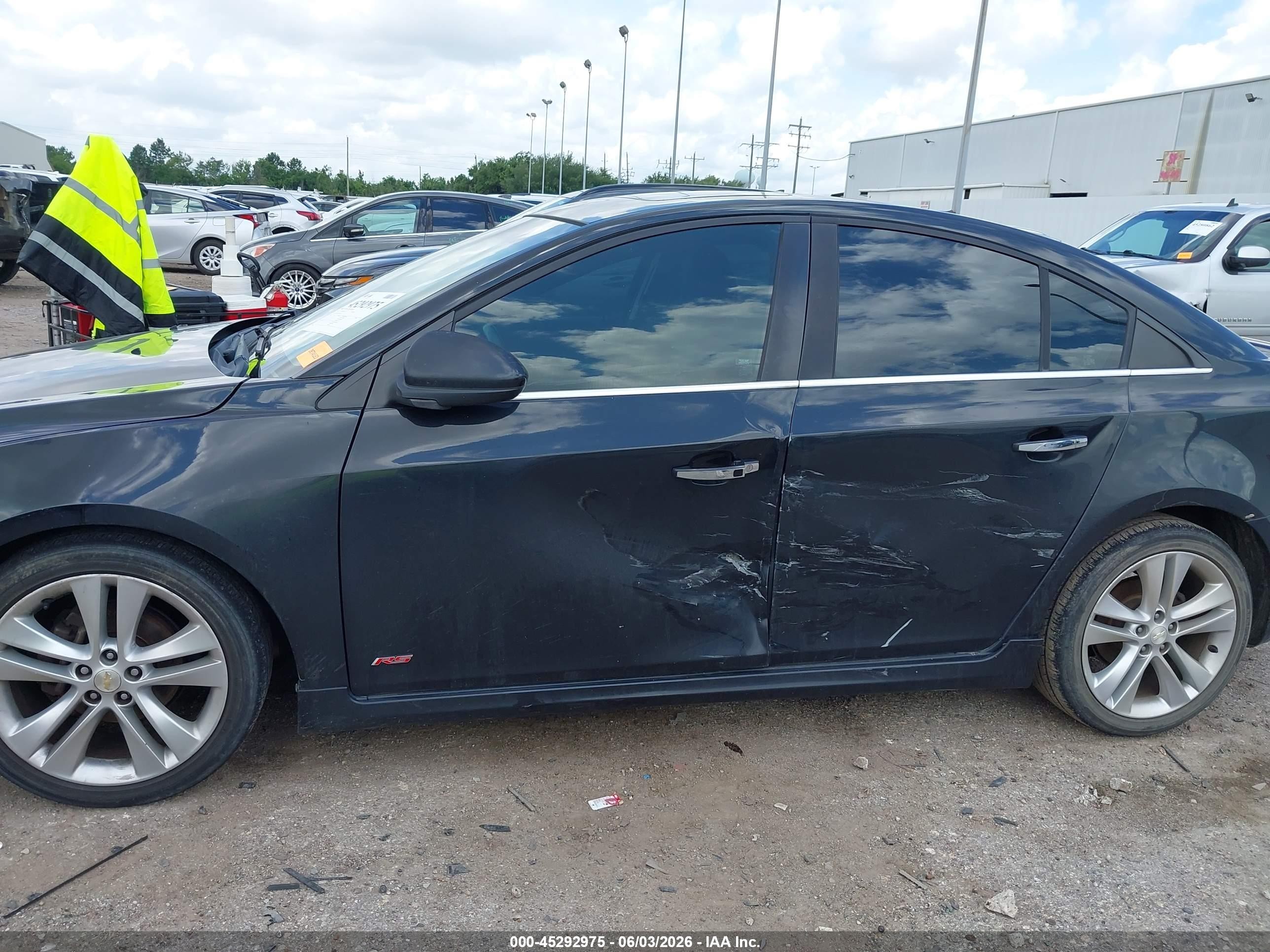 2012 Chevrolet Cruze Ltz Black vin: 1G1PH5SC2C7137053