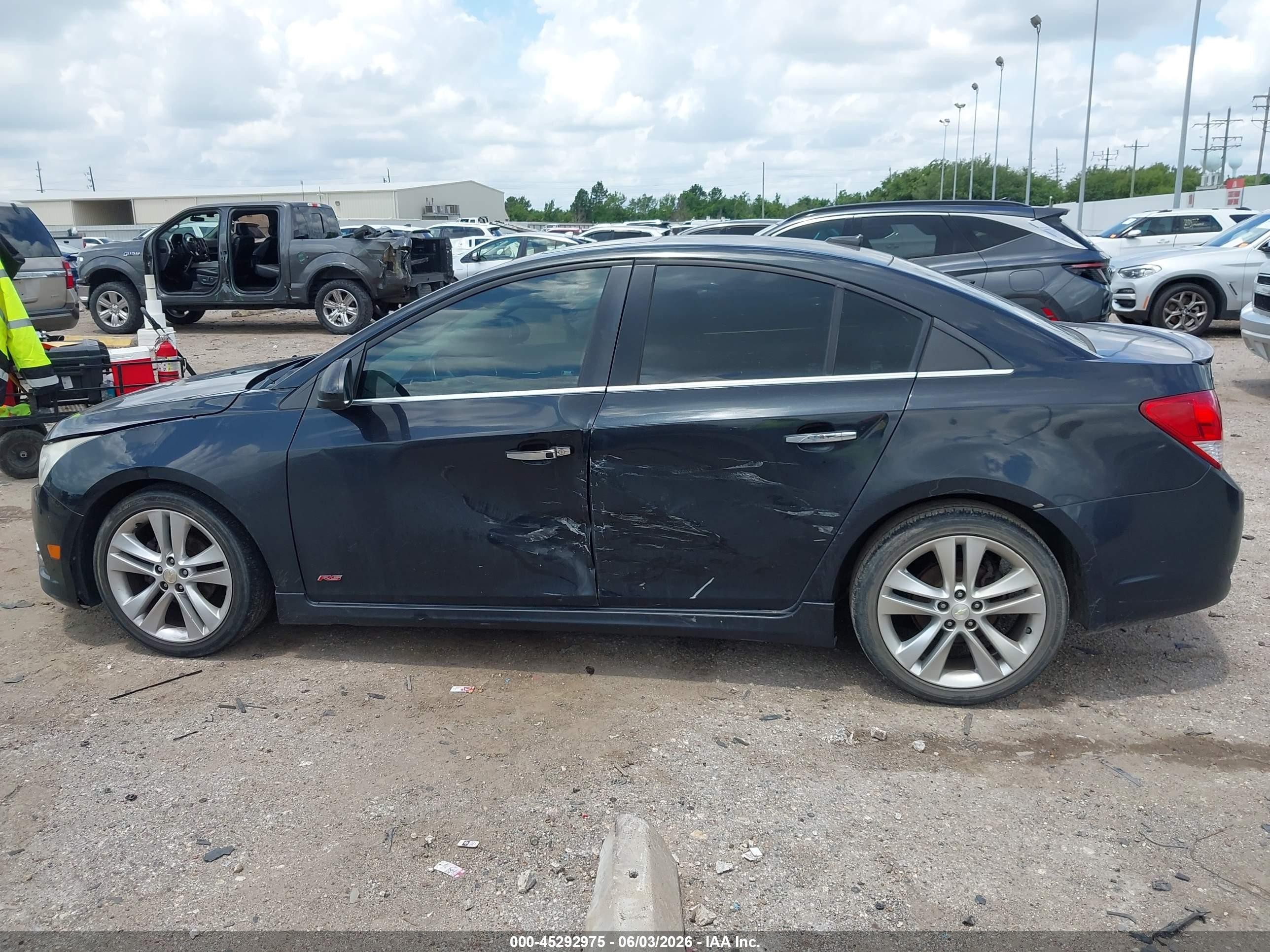 2012 Chevrolet Cruze Ltz Black vin: 1G1PH5SC2C7137053