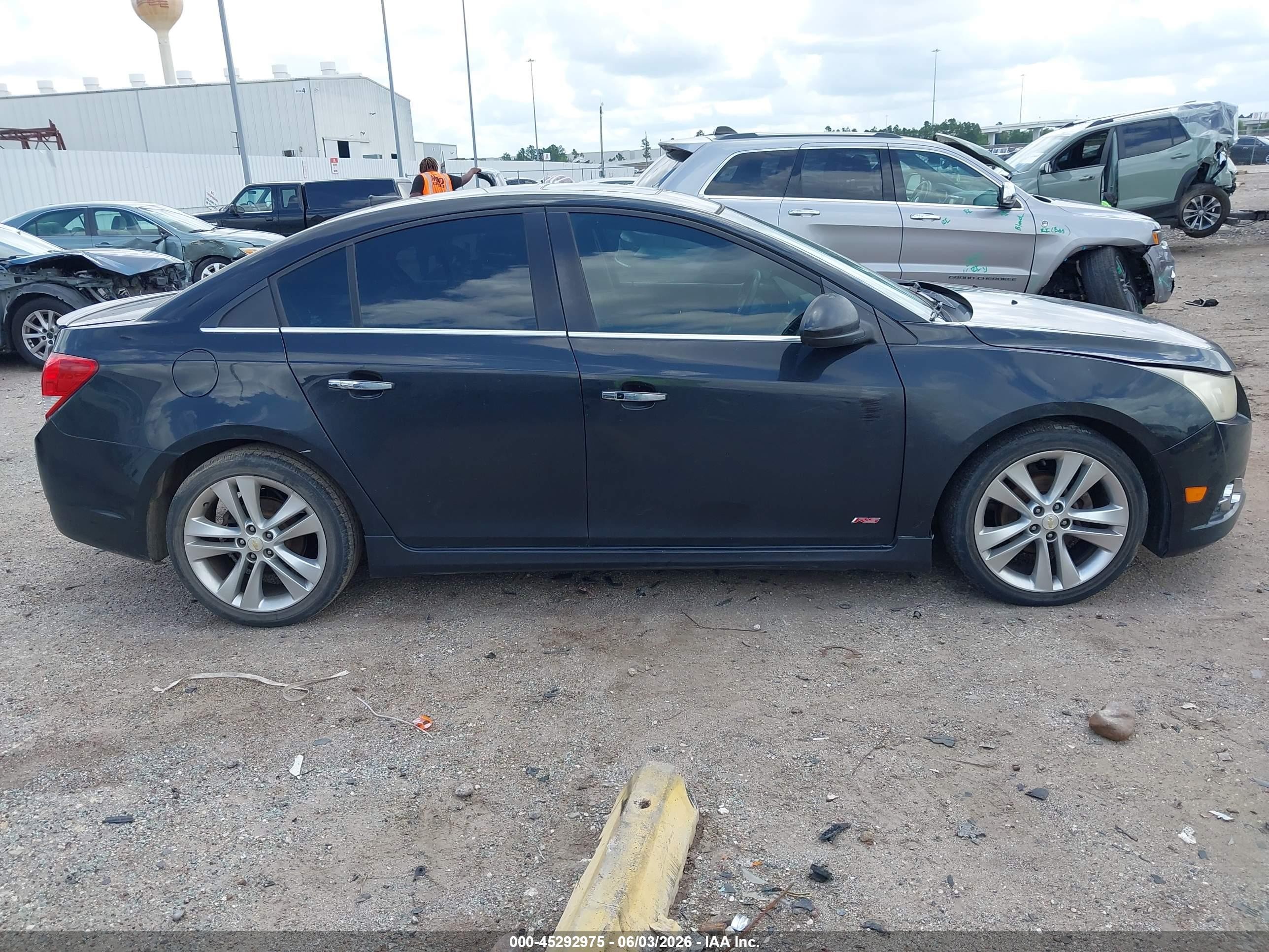 2012 Chevrolet Cruze Ltz Black vin: 1G1PH5SC2C7137053