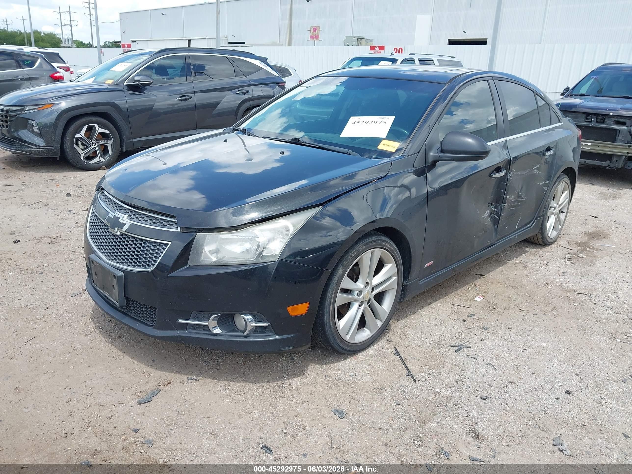 2012 Chevrolet Cruze Ltz Black vin: 1G1PH5SC2C7137053