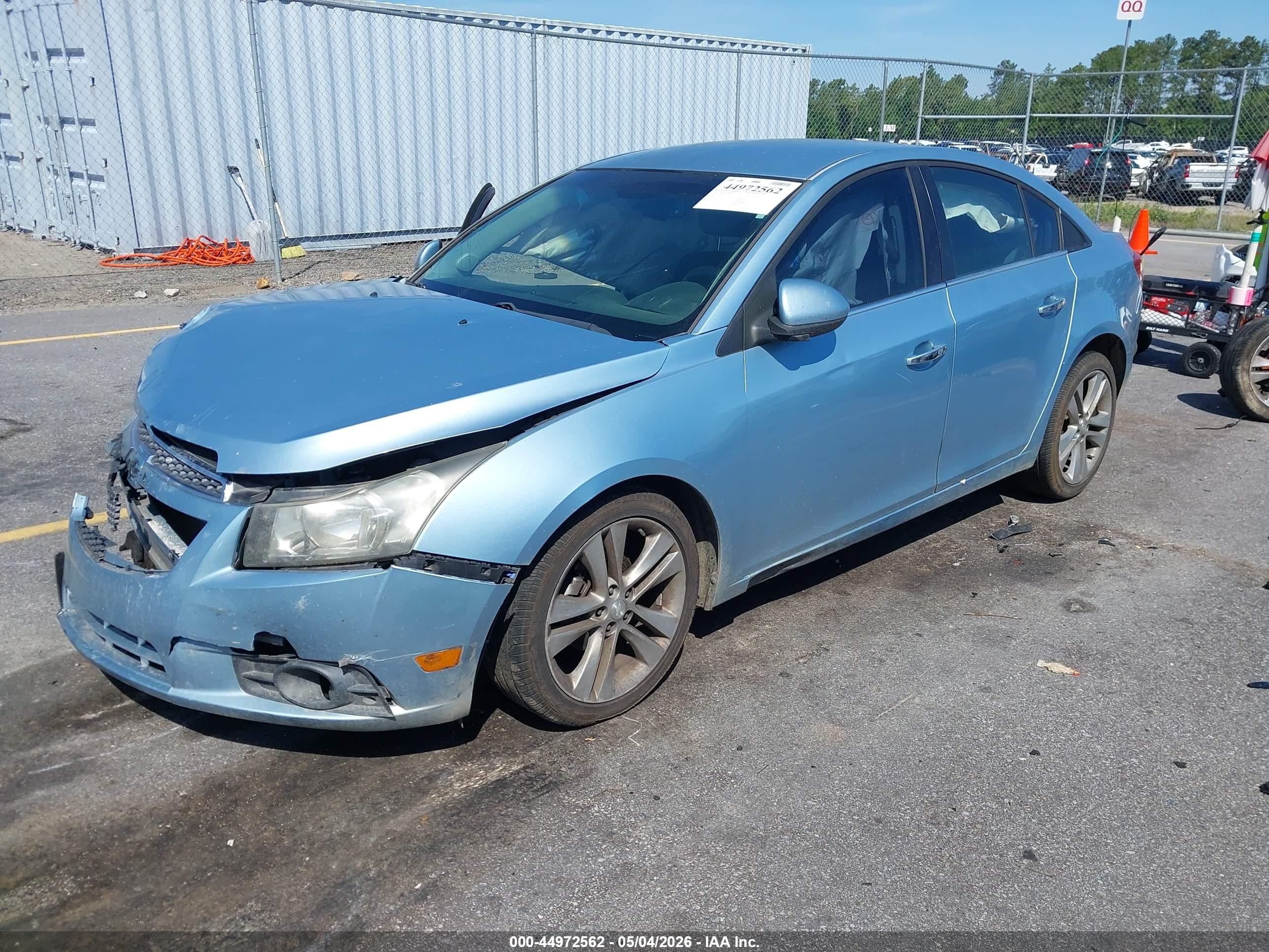 2012 Chevrolet Cruze Ltz Light Blue vin: 1G1PH5SC2C7224113