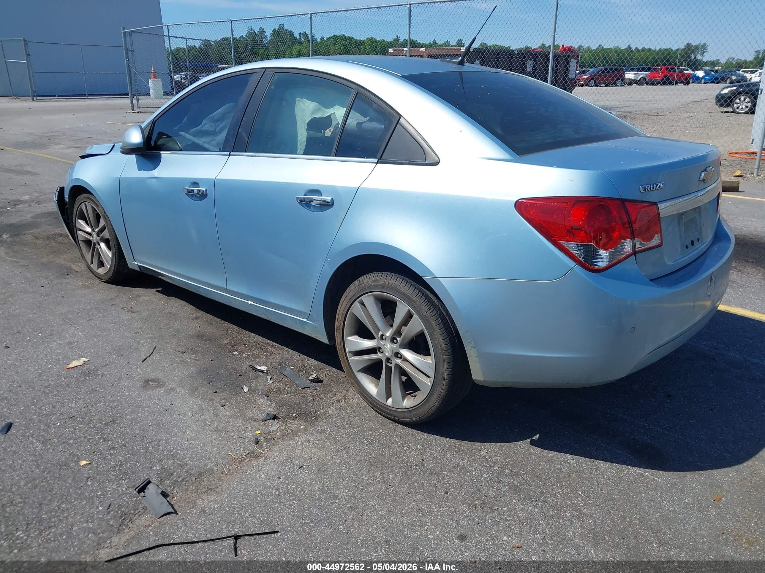 2012 Chevrolet Cruze Ltz Light Blue vin: 1G1PH5SC2C7224113