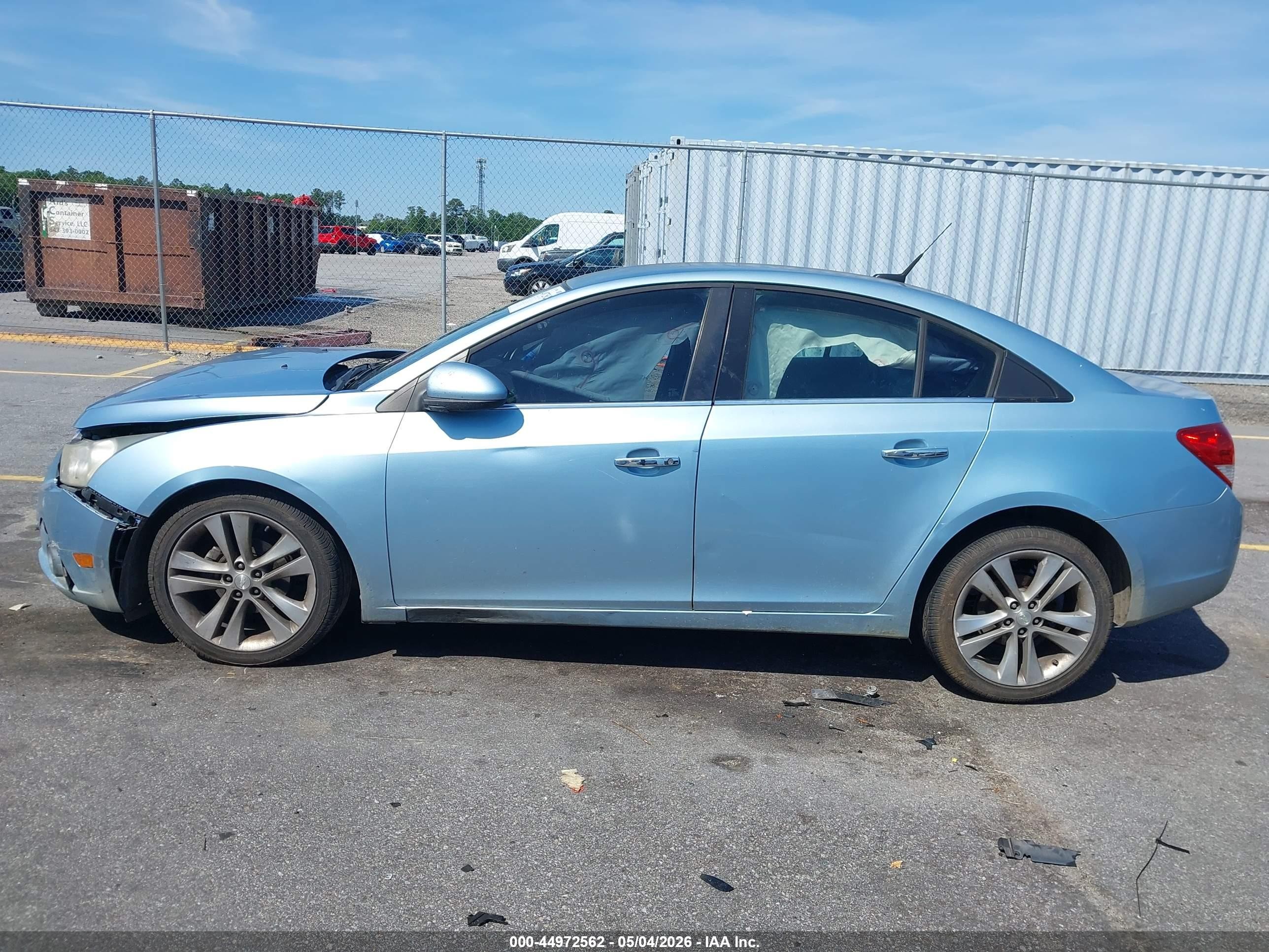 2012 Chevrolet Cruze Ltz Light Blue vin: 1G1PH5SC2C7224113