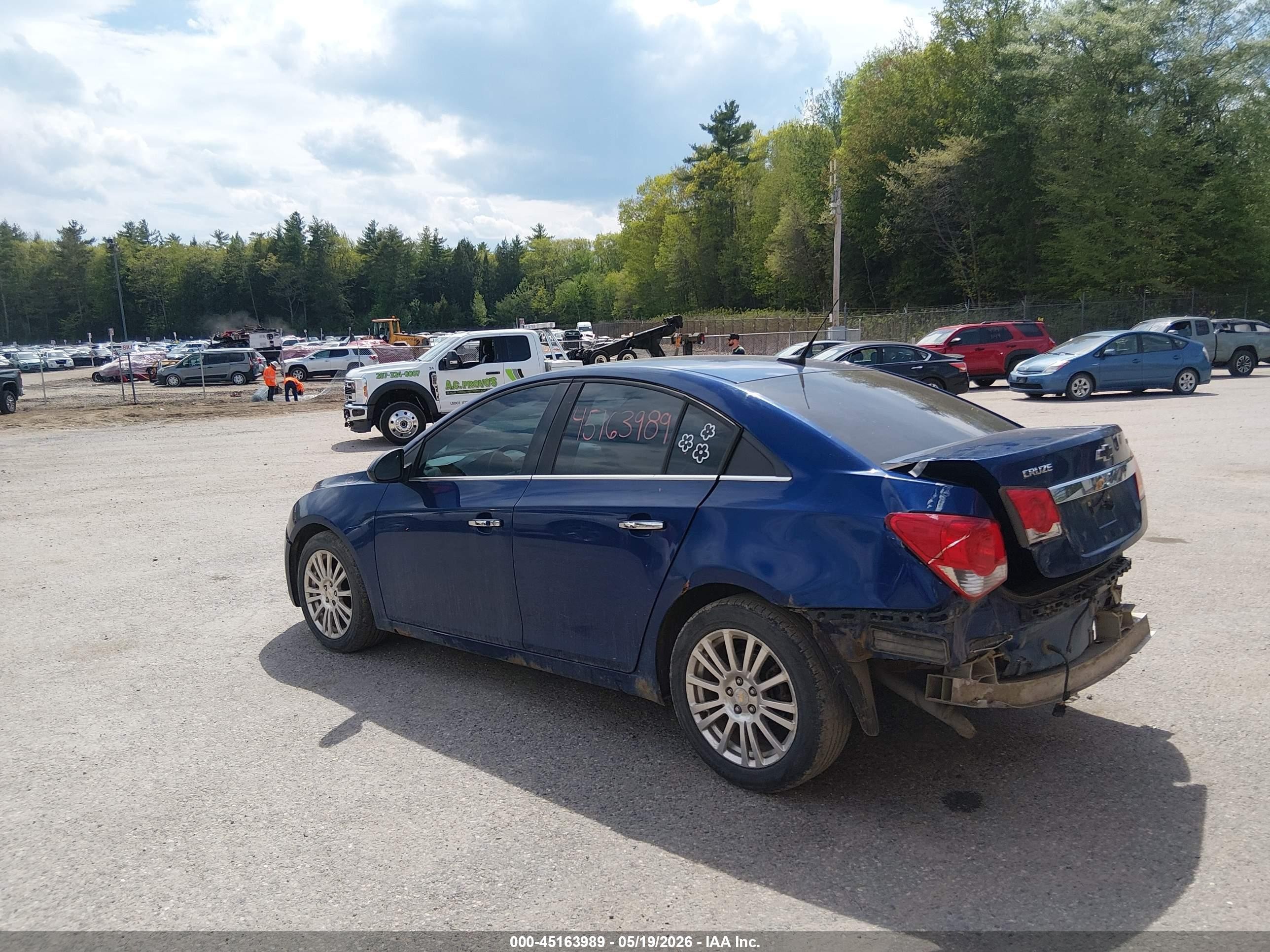 2012 Chevrolet Cruze Ltz Blue vin: 1G1PH5SC2C7281296