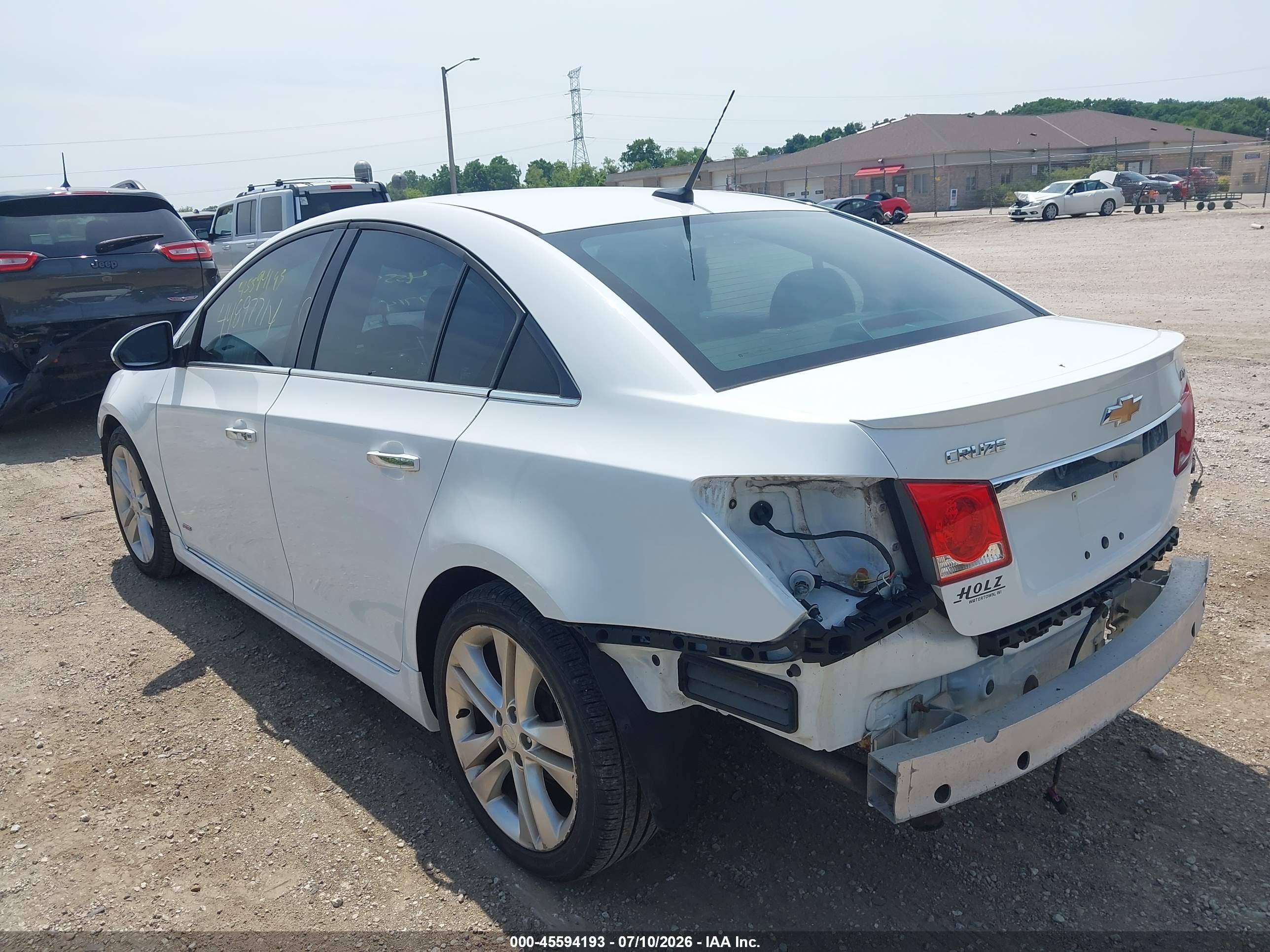 2012 Chevrolet Cruze Ltz White vin: 1G1PH5SC2C7307914