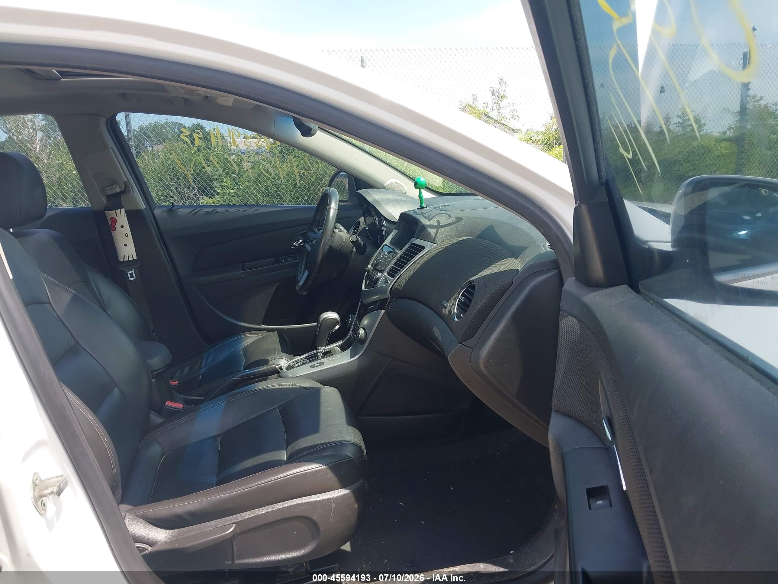 2012 Chevrolet Cruze Ltz White vin: 1G1PH5SC2C7307914