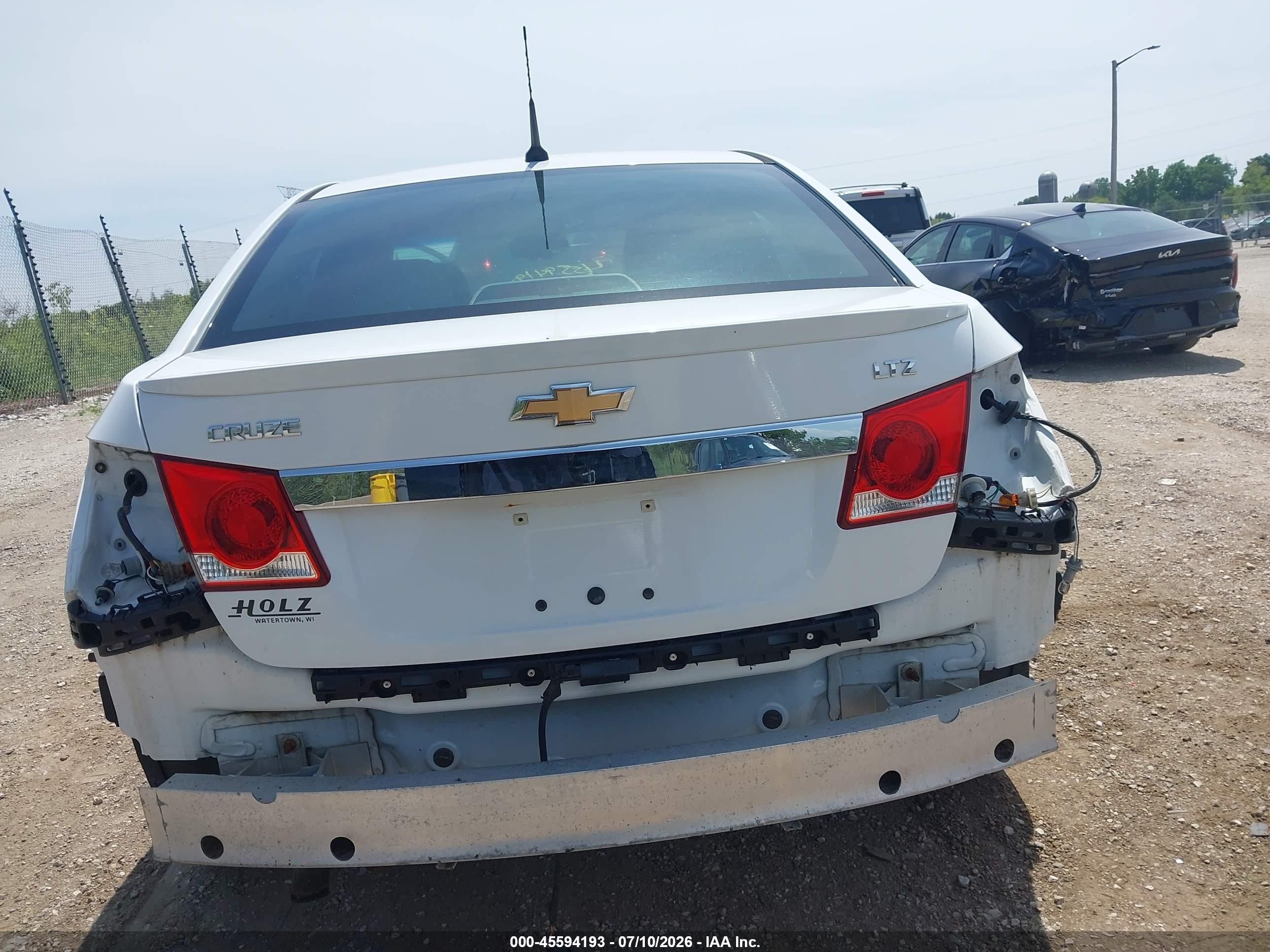 2012 Chevrolet Cruze Ltz White vin: 1G1PH5SC2C7307914
