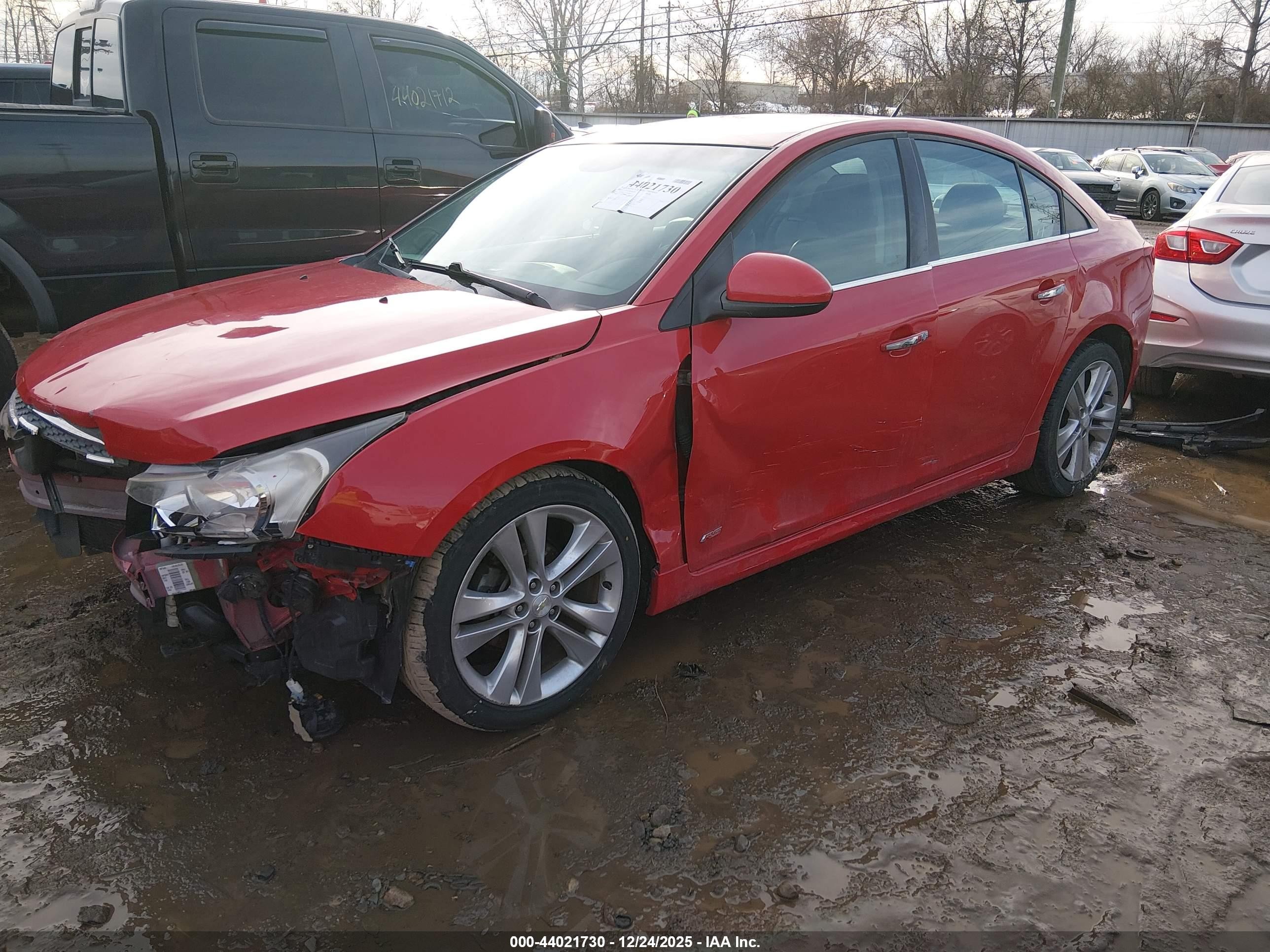 2012 Chevrolet Cruze Ltz Red vin: 1G1PH5SC4C7365040
