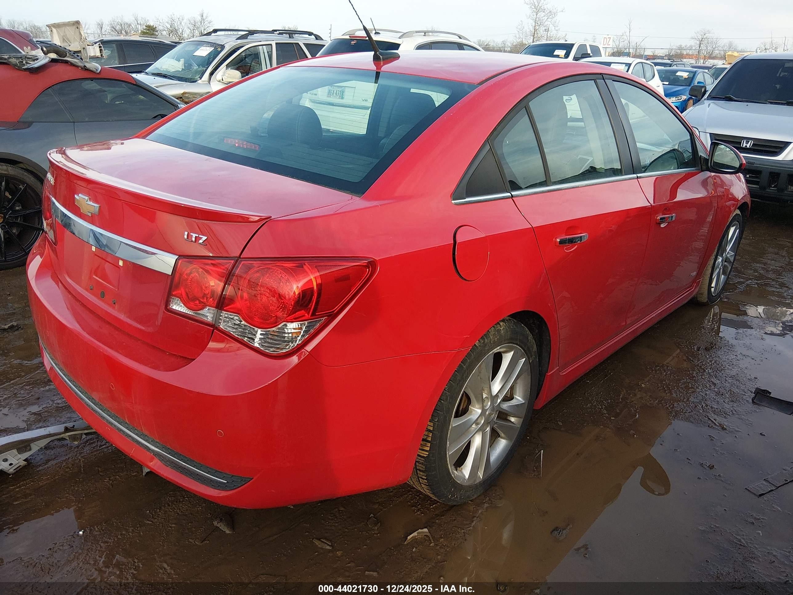 2012 Chevrolet Cruze Ltz Red vin: 1G1PH5SC4C7365040