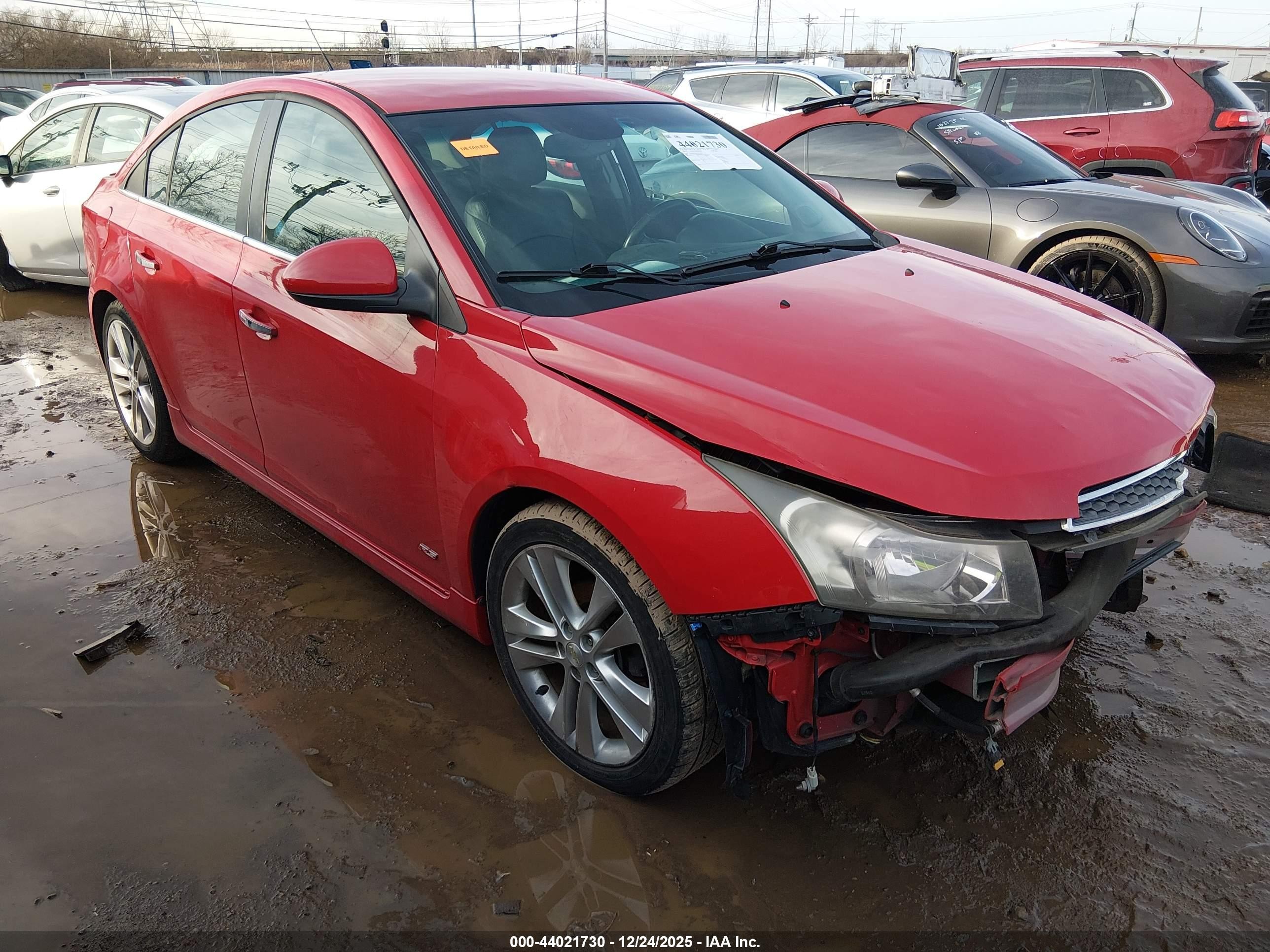 2012 Chevrolet Cruze Ltz Red vin: 1G1PH5SC4C7365040