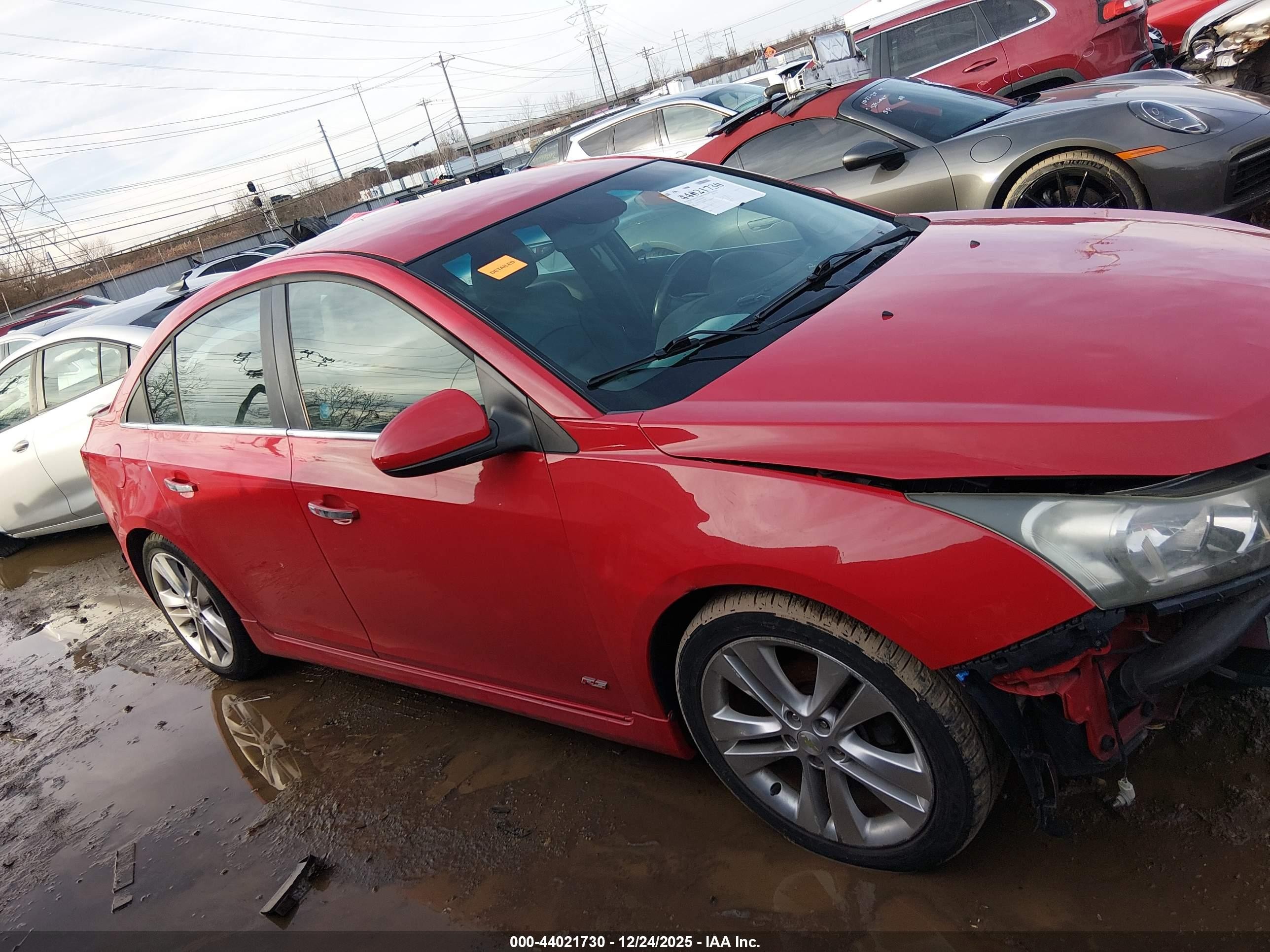 2012 Chevrolet Cruze Ltz Red vin: 1G1PH5SC4C7365040
