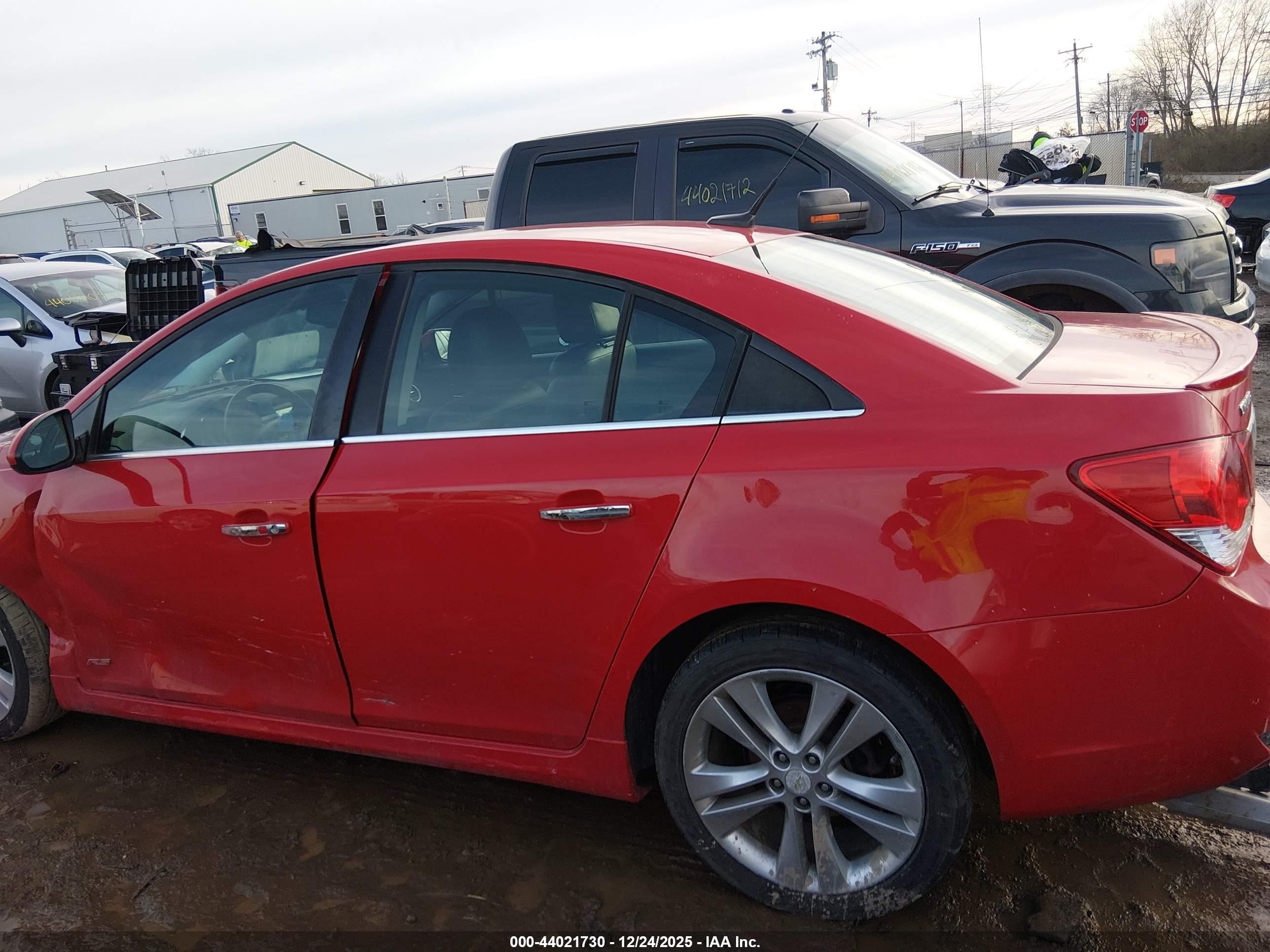 2012 Chevrolet Cruze Ltz Red vin: 1G1PH5SC4C7365040