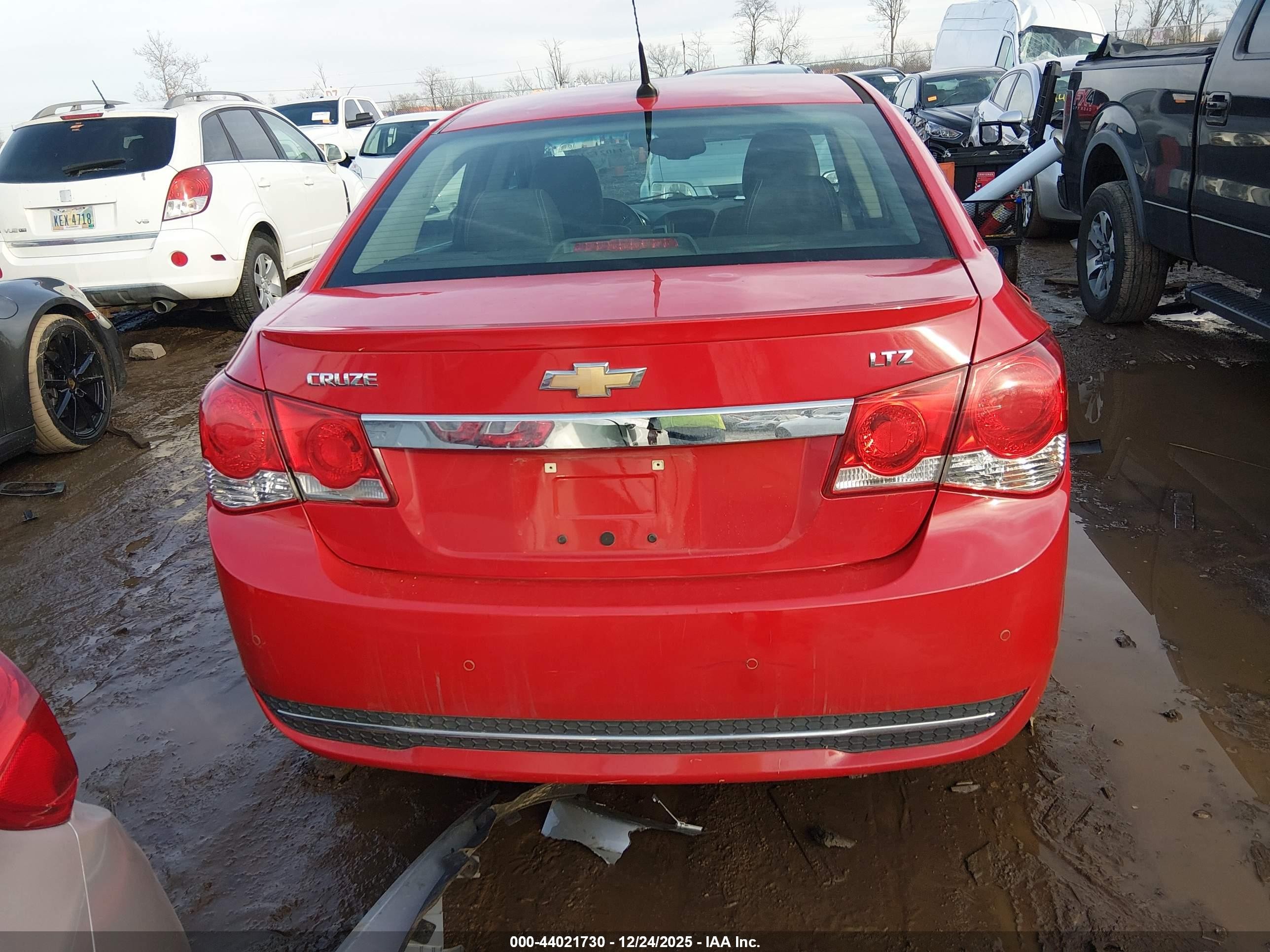 2012 Chevrolet Cruze Ltz Red vin: 1G1PH5SC4C7365040