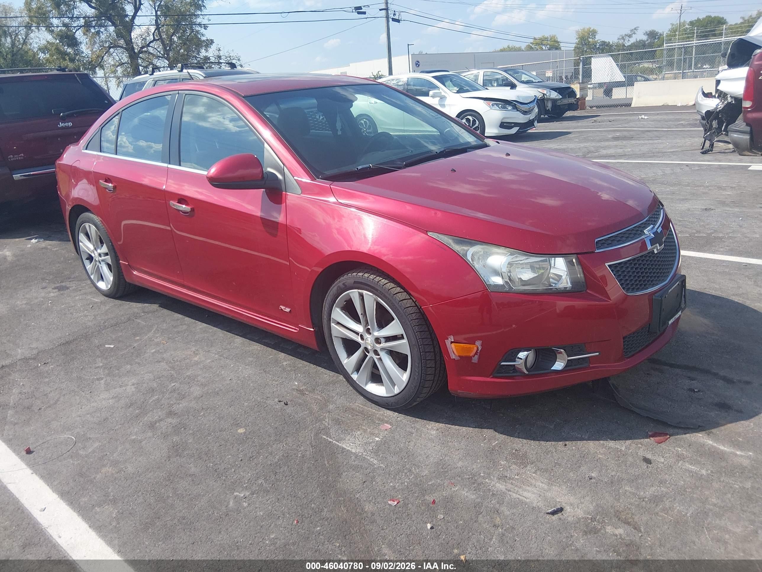 2012 Chevrolet Cruze Ltz Red vin: 1G1PH5SC5C7154039