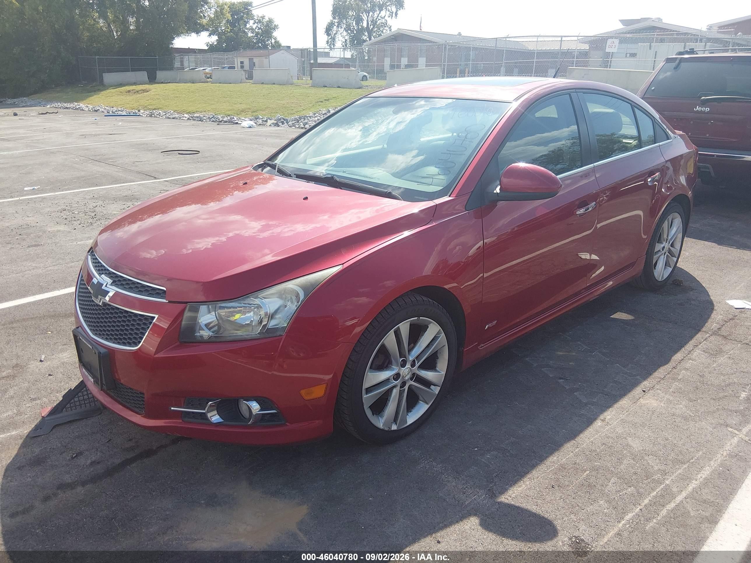 2012 Chevrolet Cruze Ltz Red vin: 1G1PH5SC5C7154039