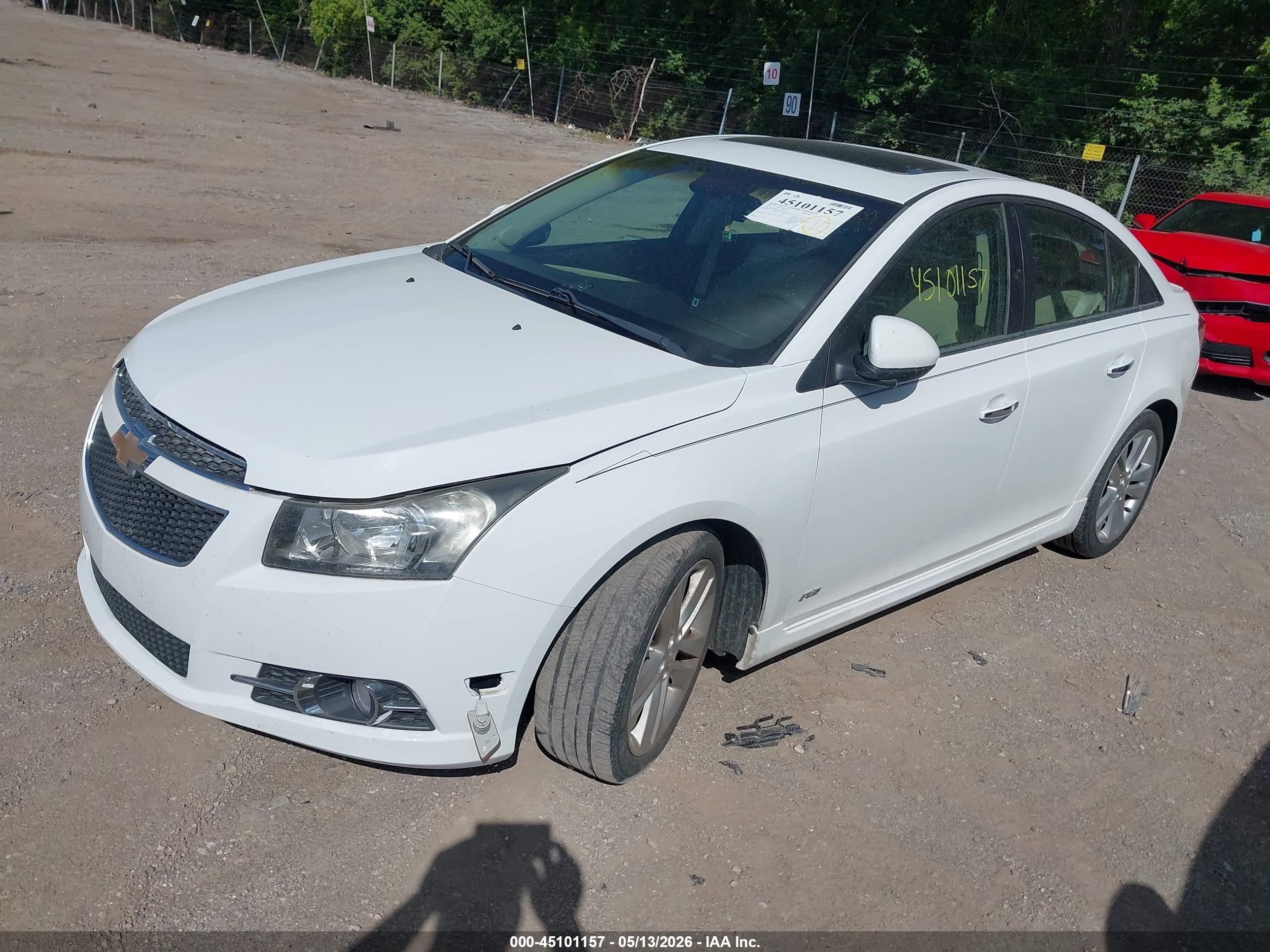 2012 Chevrolet Cruze Ltz White vin: 1G1PH5SC5C7258658