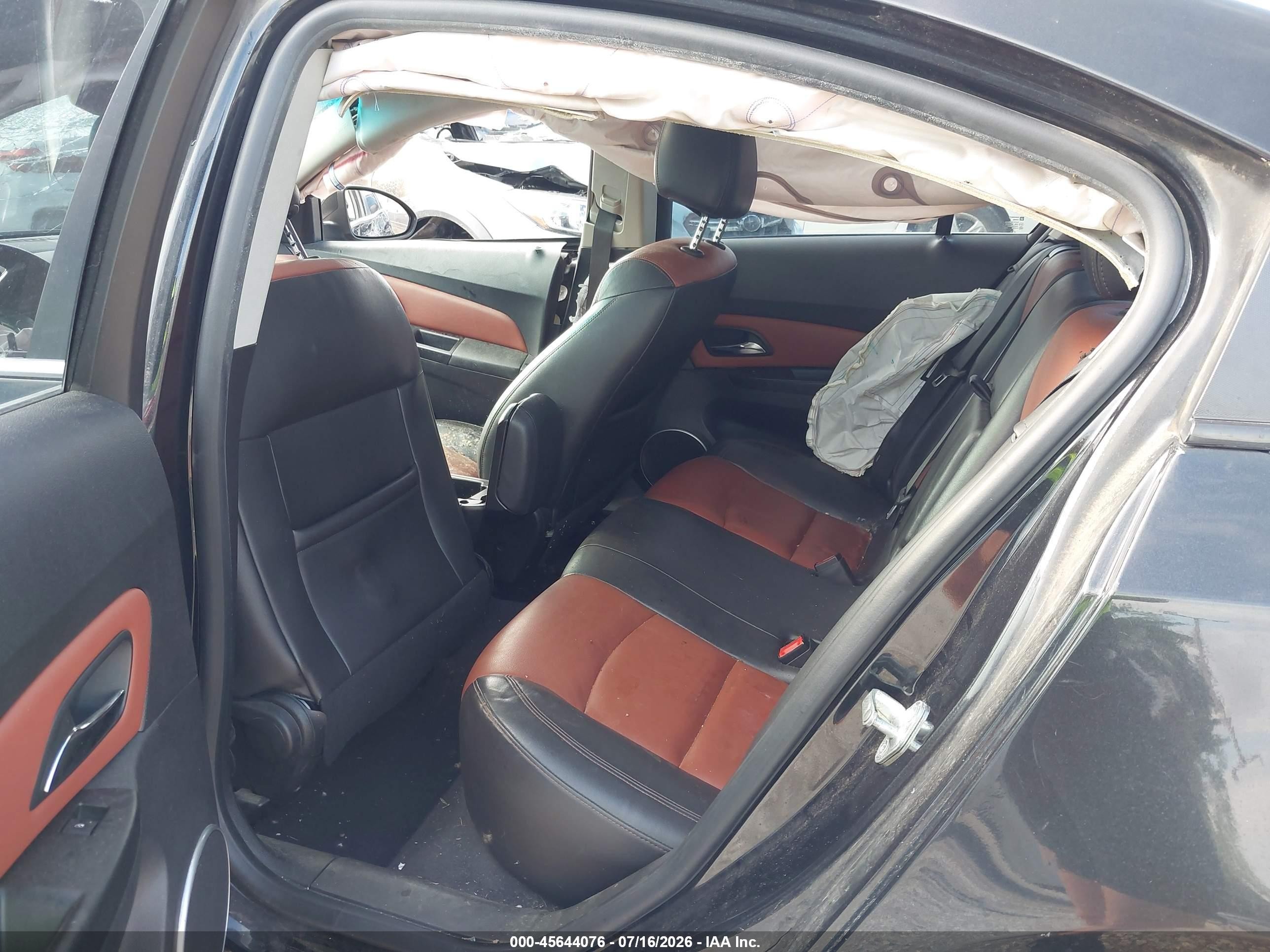 2012 Chevrolet Cruze Ltz Black vin: 1G1PH5SC5C7380176