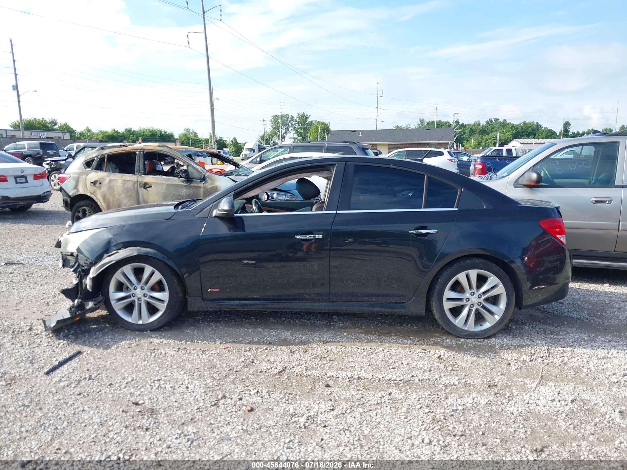 2012 Chevrolet Cruze Ltz Black vin: 1G1PH5SC5C7380176