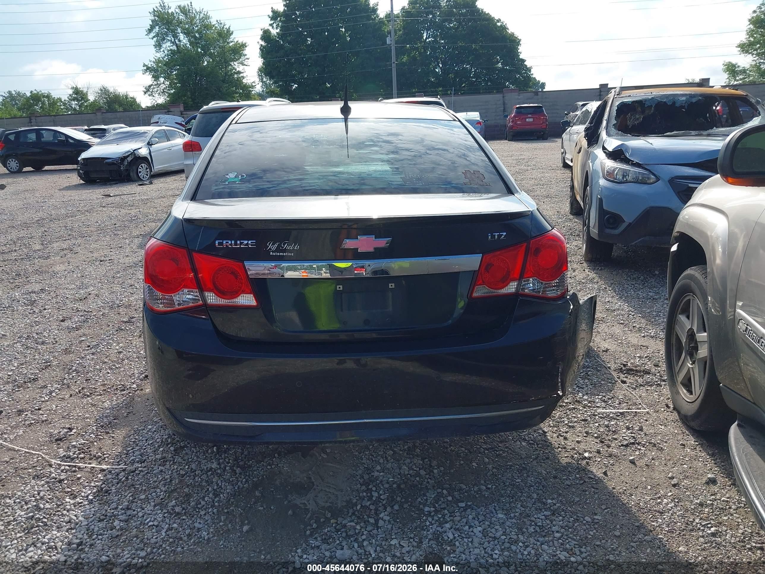 2012 Chevrolet Cruze Ltz Black vin: 1G1PH5SC5C7380176