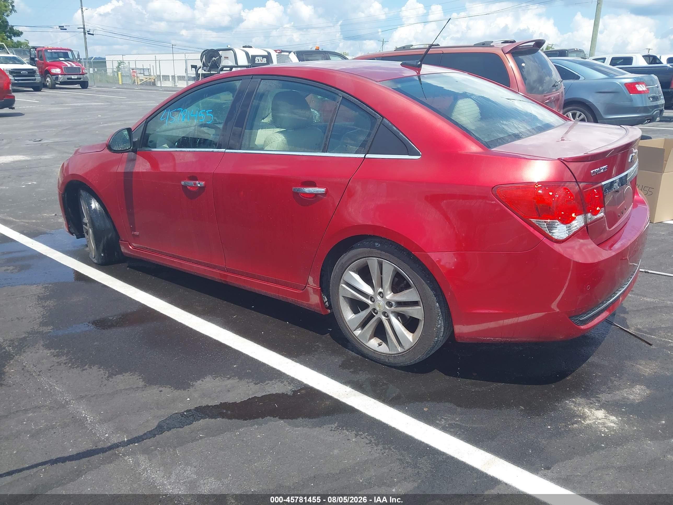 2012 Chevrolet Cruze Ltz Красный vin: 1G1PH5SC7C7137405