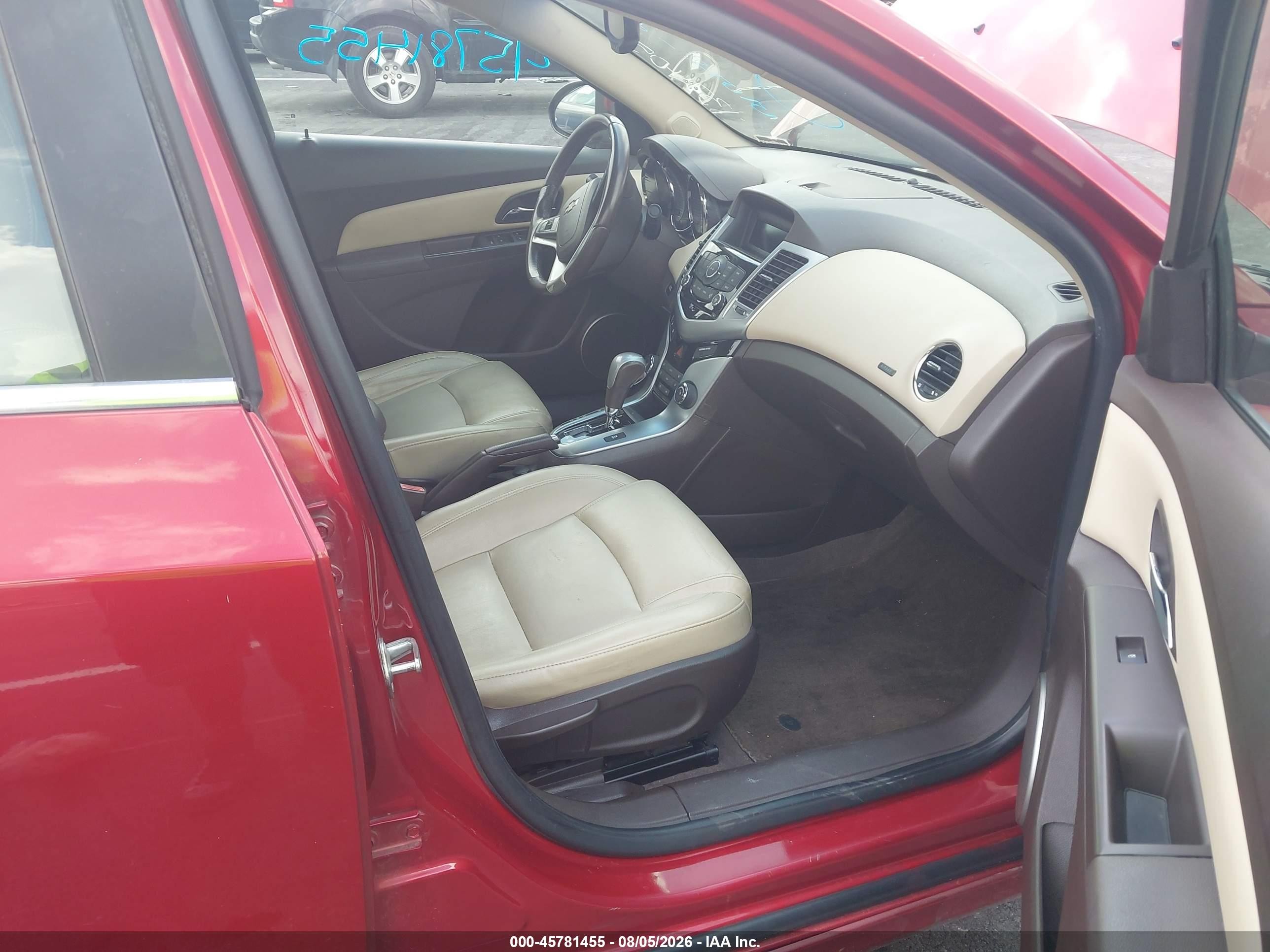 2012 Chevrolet Cruze Ltz Красный vin: 1G1PH5SC7C7137405