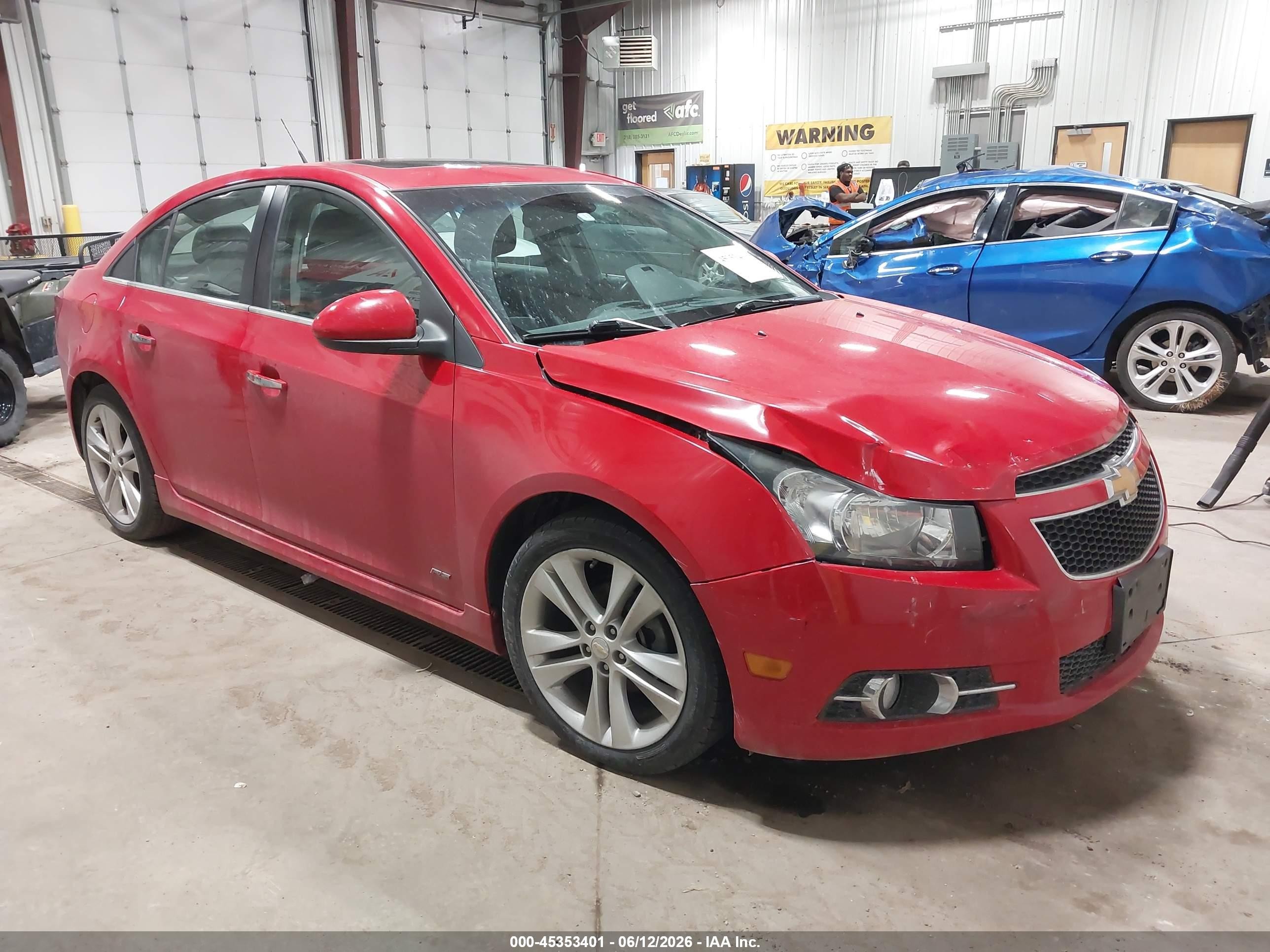 2012 Chevrolet Cruze Ltz Red vin: 1G1PH5SC7C7139199