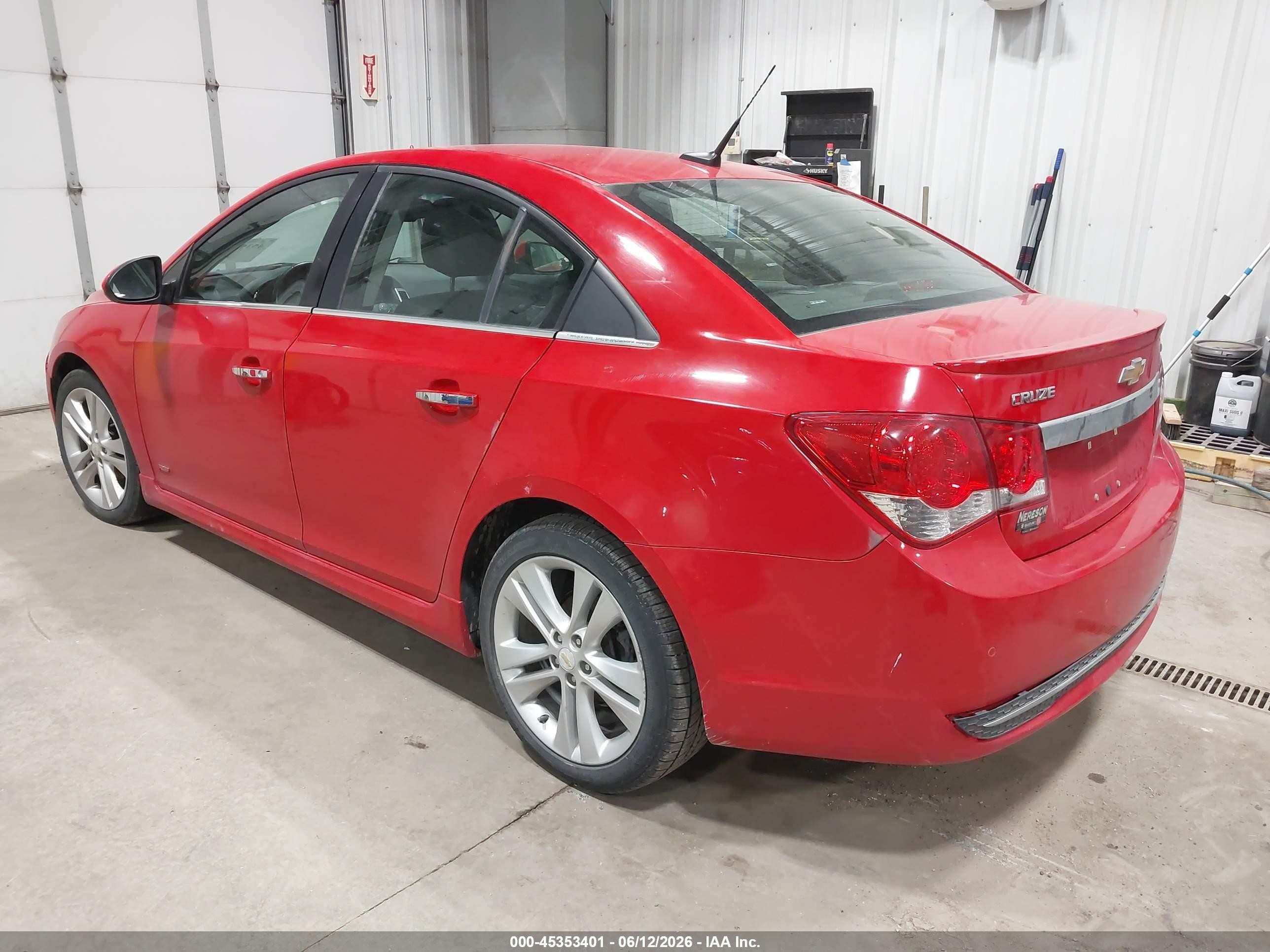 2012 Chevrolet Cruze Ltz Red vin: 1G1PH5SC7C7139199