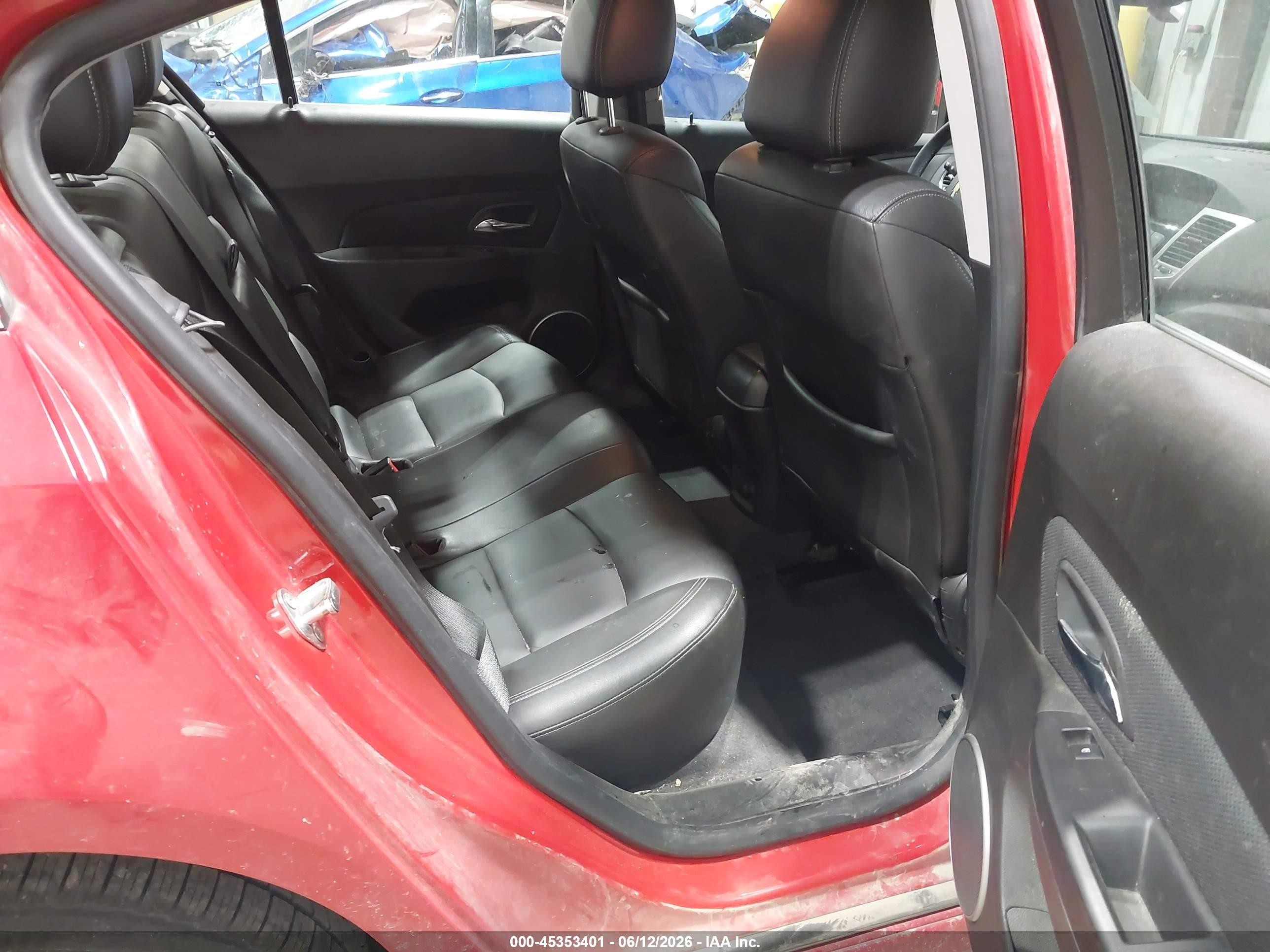 2012 Chevrolet Cruze Ltz Red vin: 1G1PH5SC7C7139199