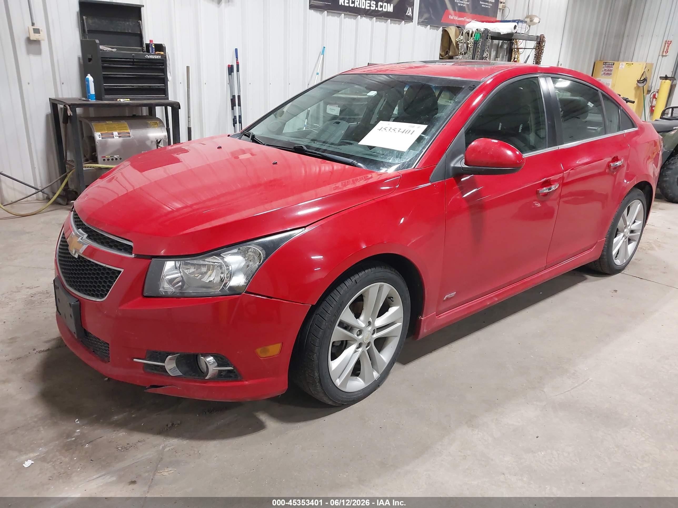 2012 Chevrolet Cruze Ltz Red vin: 1G1PH5SC7C7139199