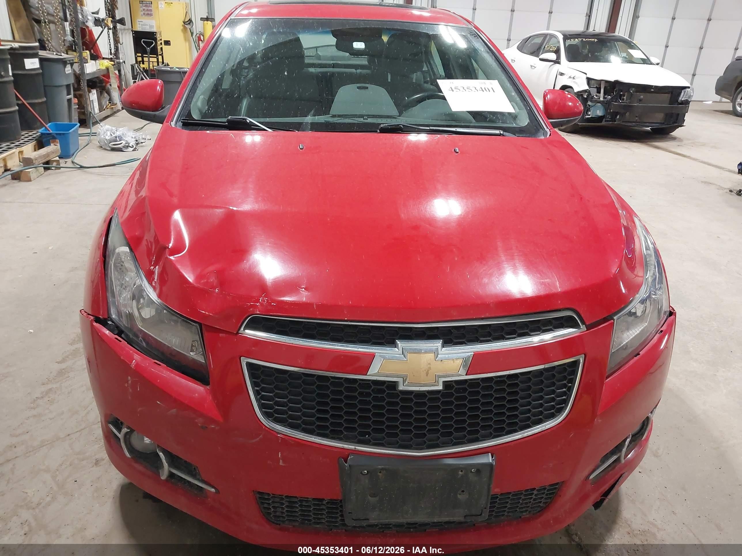 2012 Chevrolet Cruze Ltz Red vin: 1G1PH5SC7C7139199