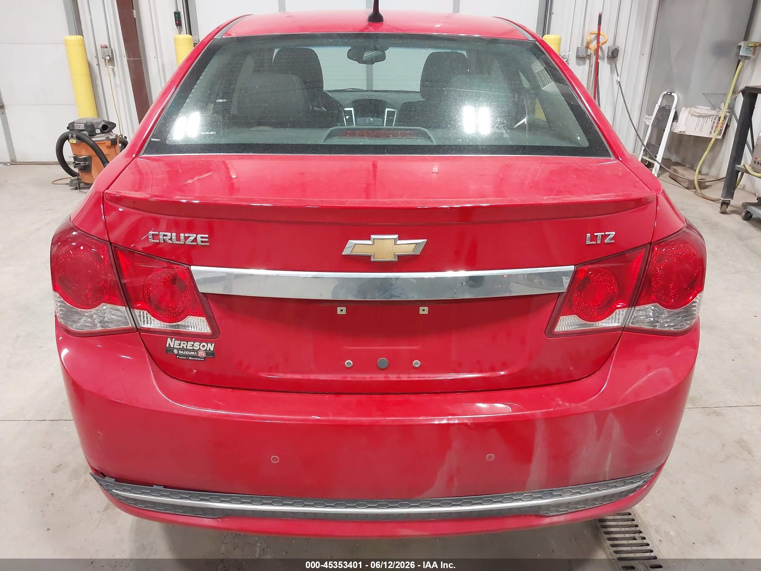 2012 Chevrolet Cruze Ltz Red vin: 1G1PH5SC7C7139199