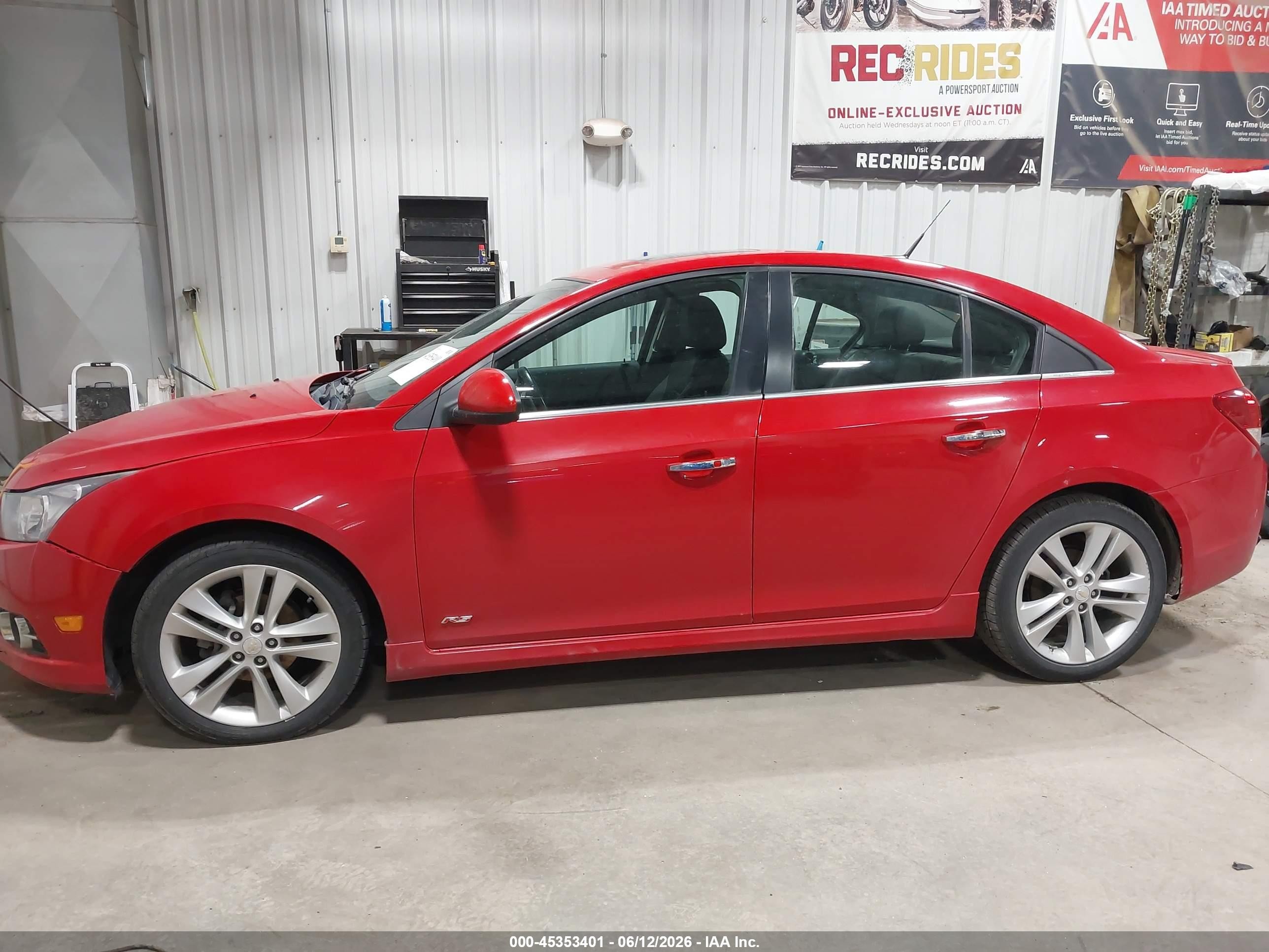 2012 Chevrolet Cruze Ltz Red vin: 1G1PH5SC7C7139199