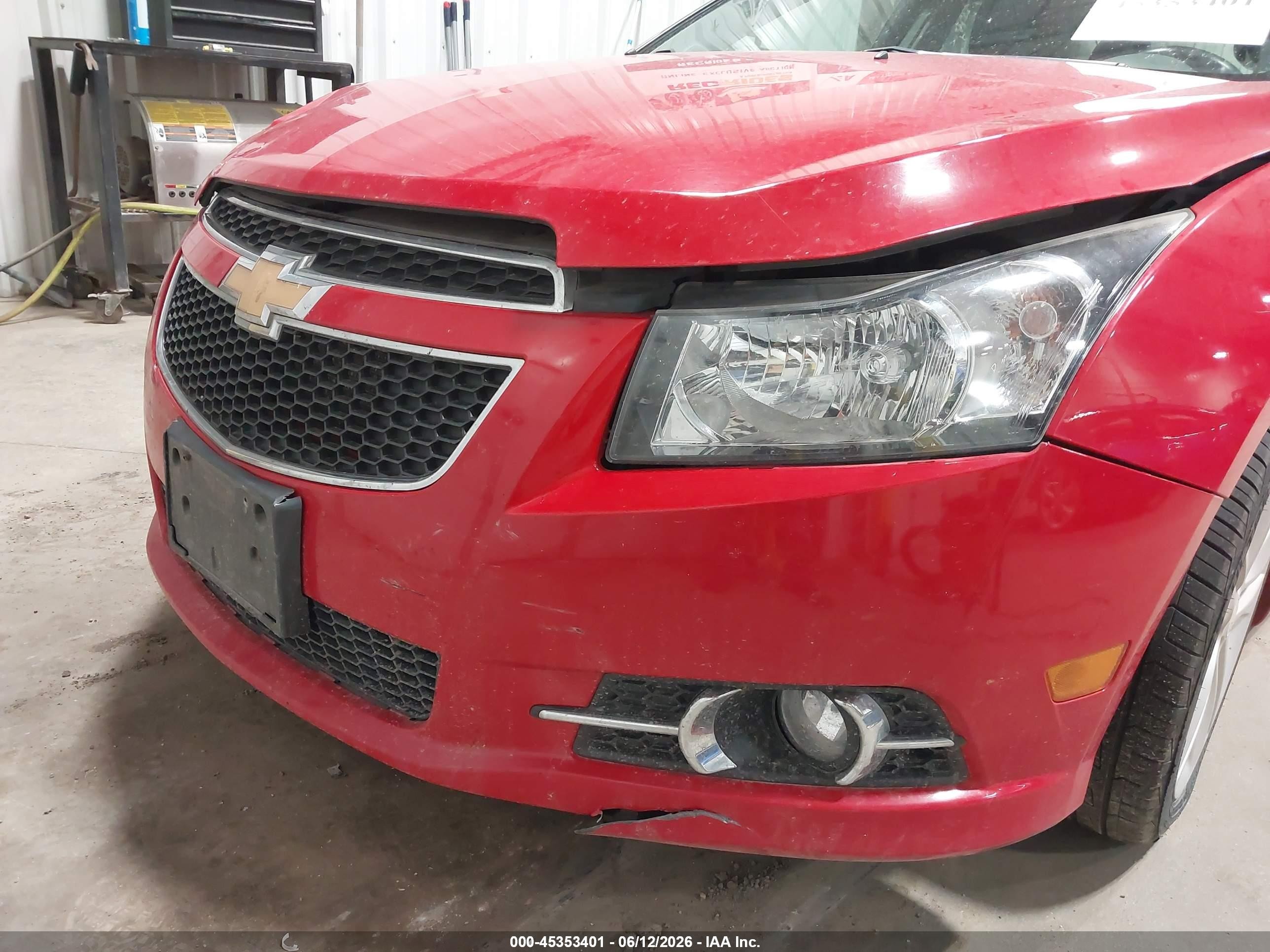 2012 Chevrolet Cruze Ltz Red vin: 1G1PH5SC7C7139199