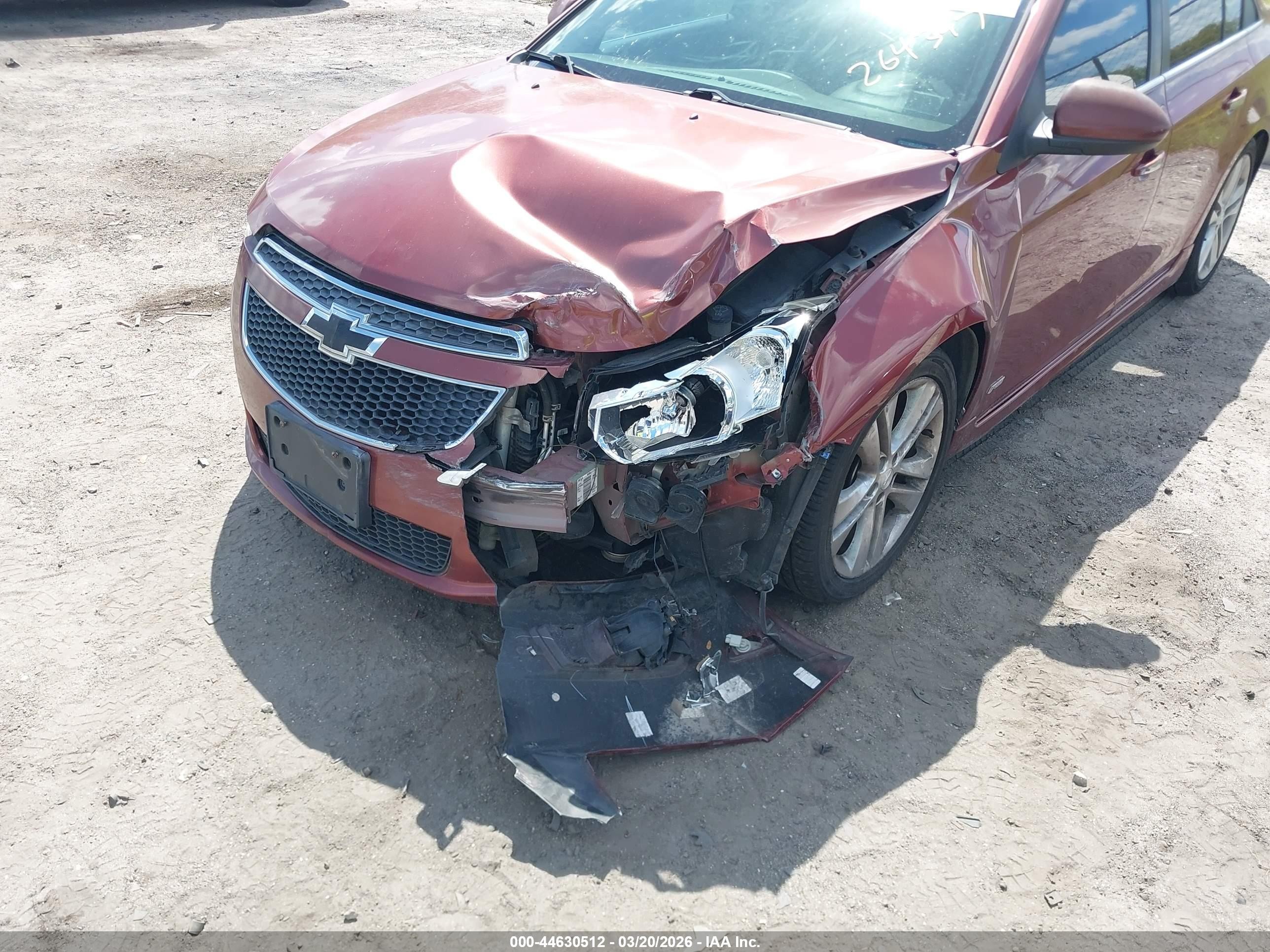 2012 Chevrolet Cruze Ltz Red vin: 1G1PH5SC7C7264347