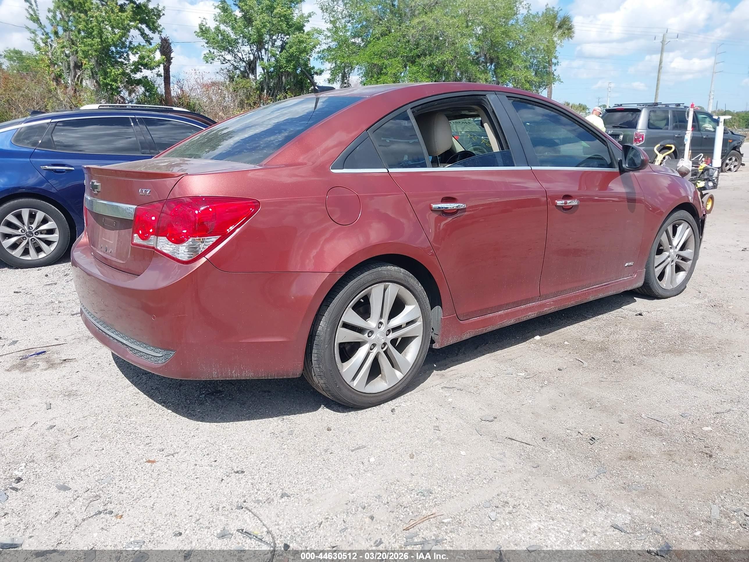 2012 Chevrolet Cruze Ltz Red vin: 1G1PH5SC7C7264347