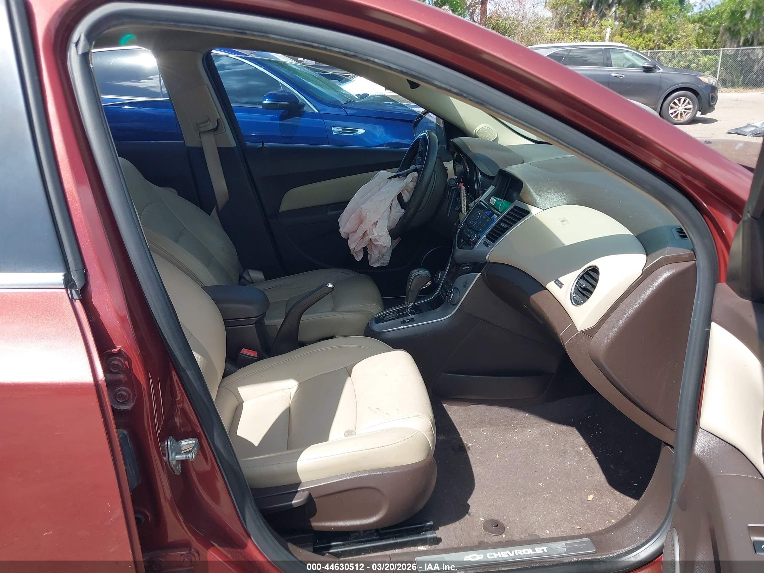 2012 Chevrolet Cruze Ltz Red vin: 1G1PH5SC7C7264347