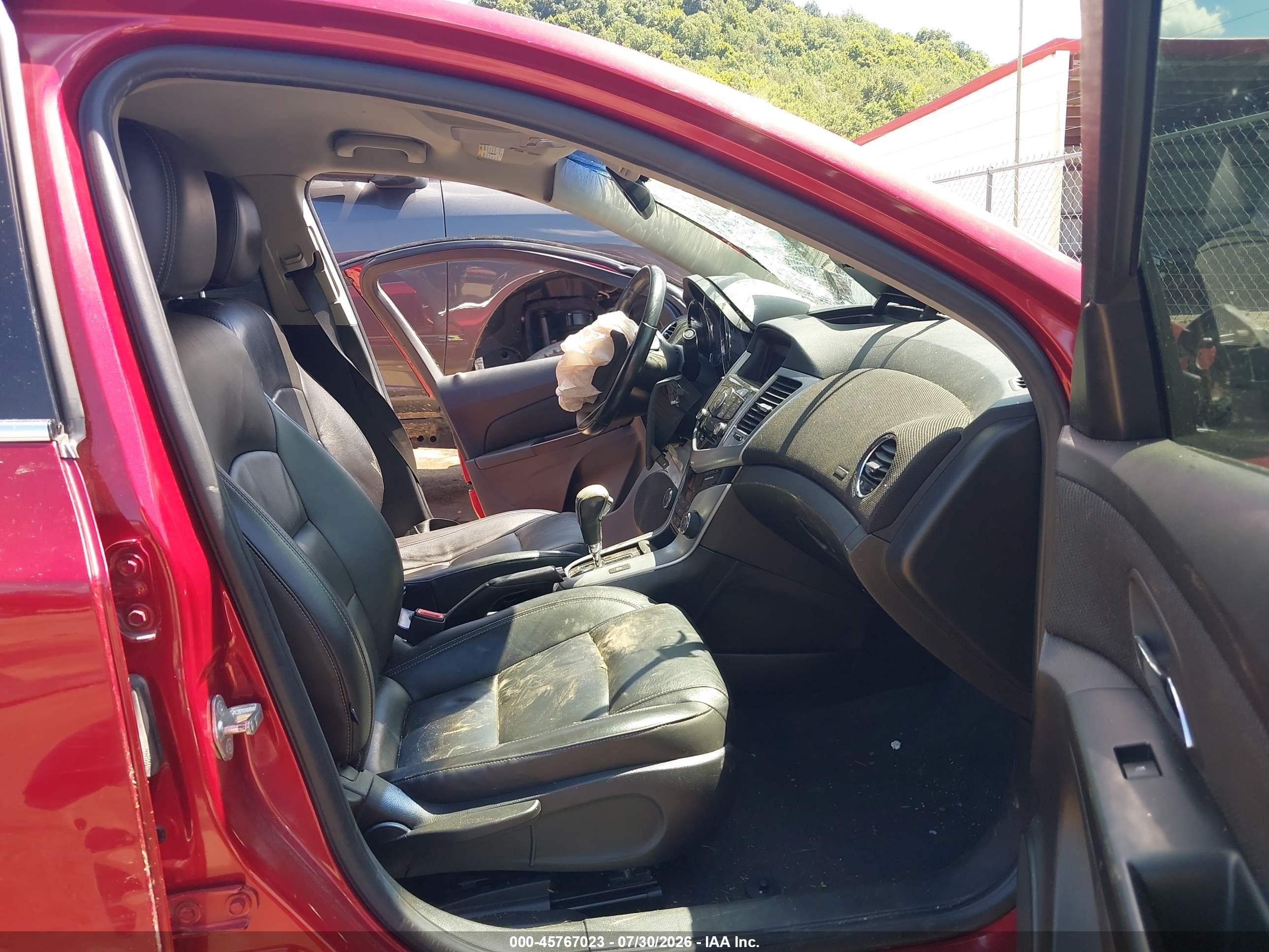 2012 Chevrolet Cruze Ltz Red vin: 1G1PH5SC7C7269631