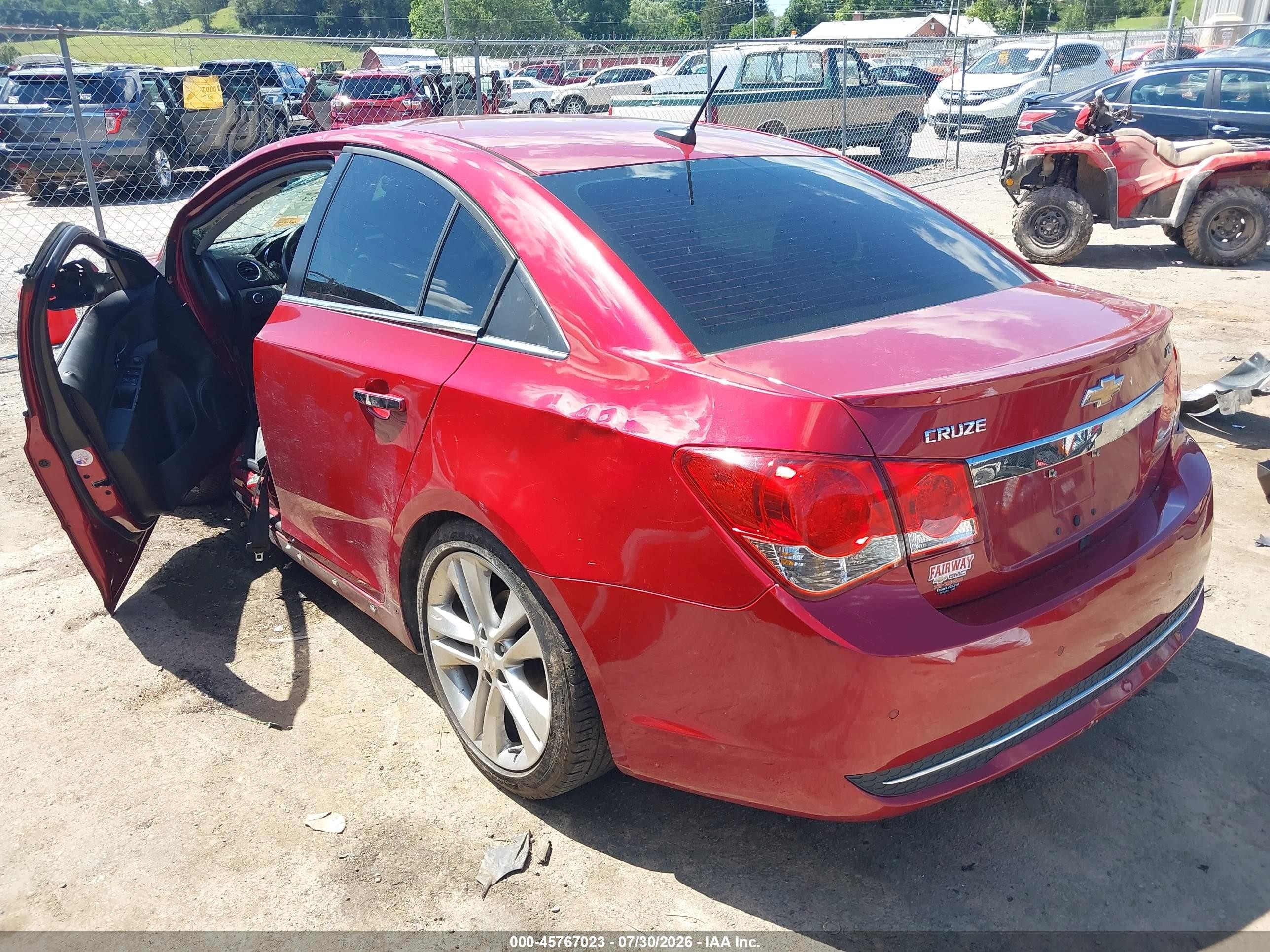 2012 Chevrolet Cruze Ltz Red vin: 1G1PH5SC7C7269631